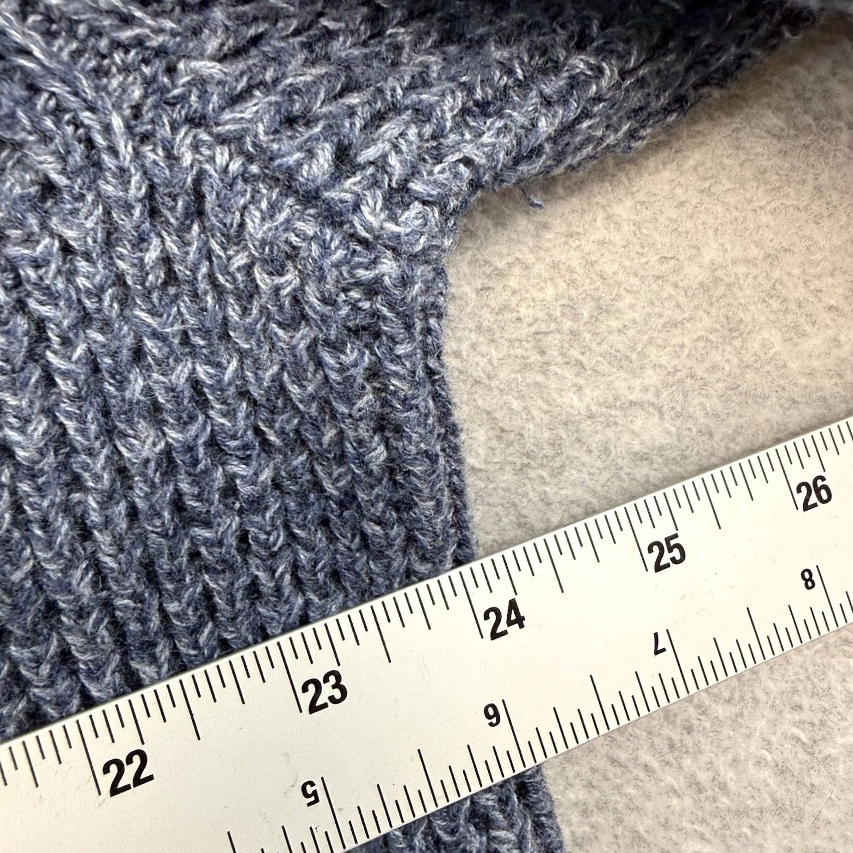 Vintage L.L.Bean Sweater Mens XLT Blue Quarter Zip Mock Neck Waffle Knit Organic Cotton Size US XL / EU 56 / 4 - 4 Thumbnail