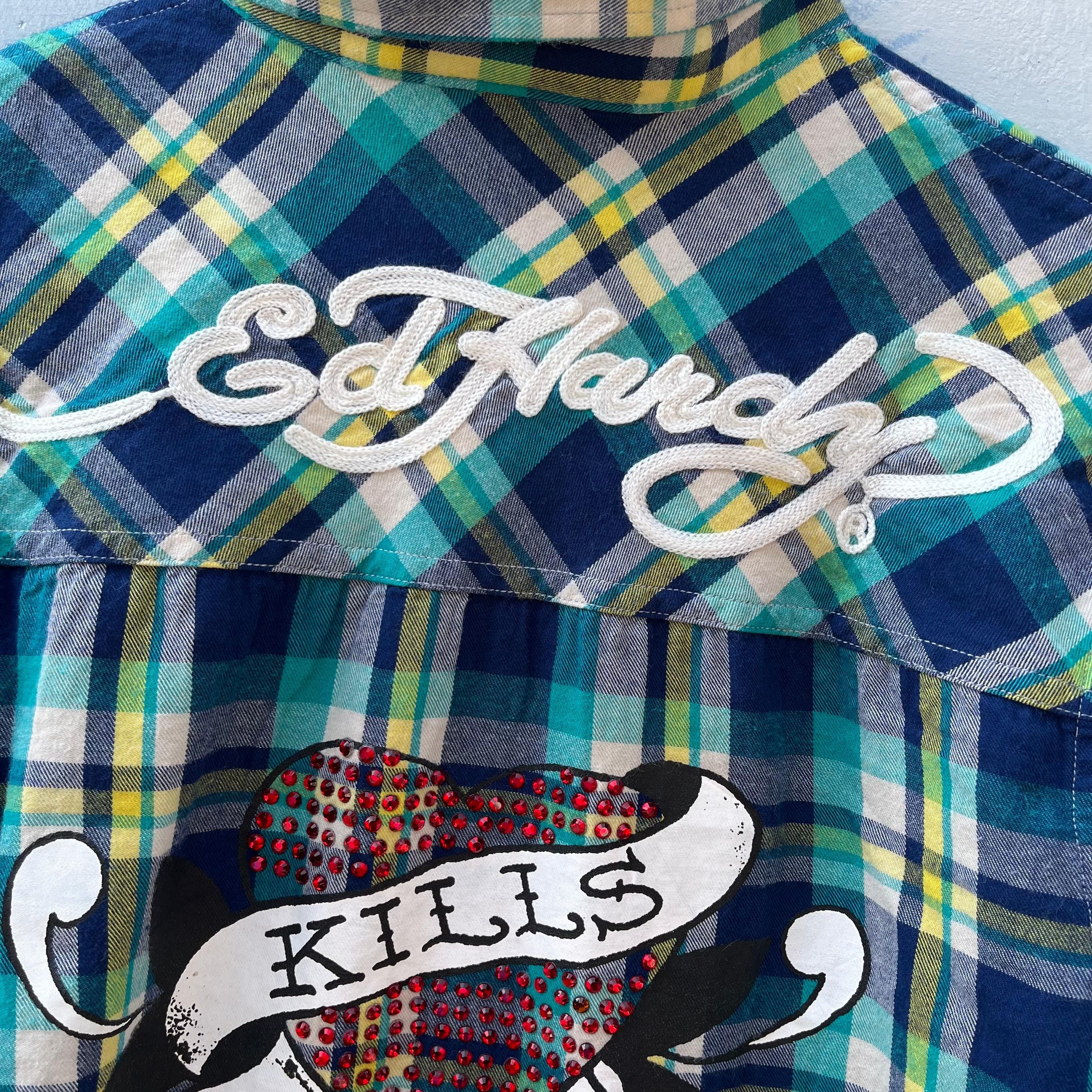 Ed Hardy Ed Hardy "Love Kills Slowly" Plaid Flannel Size US M / EU 48-50 / 2 - 3 Thumbnail
