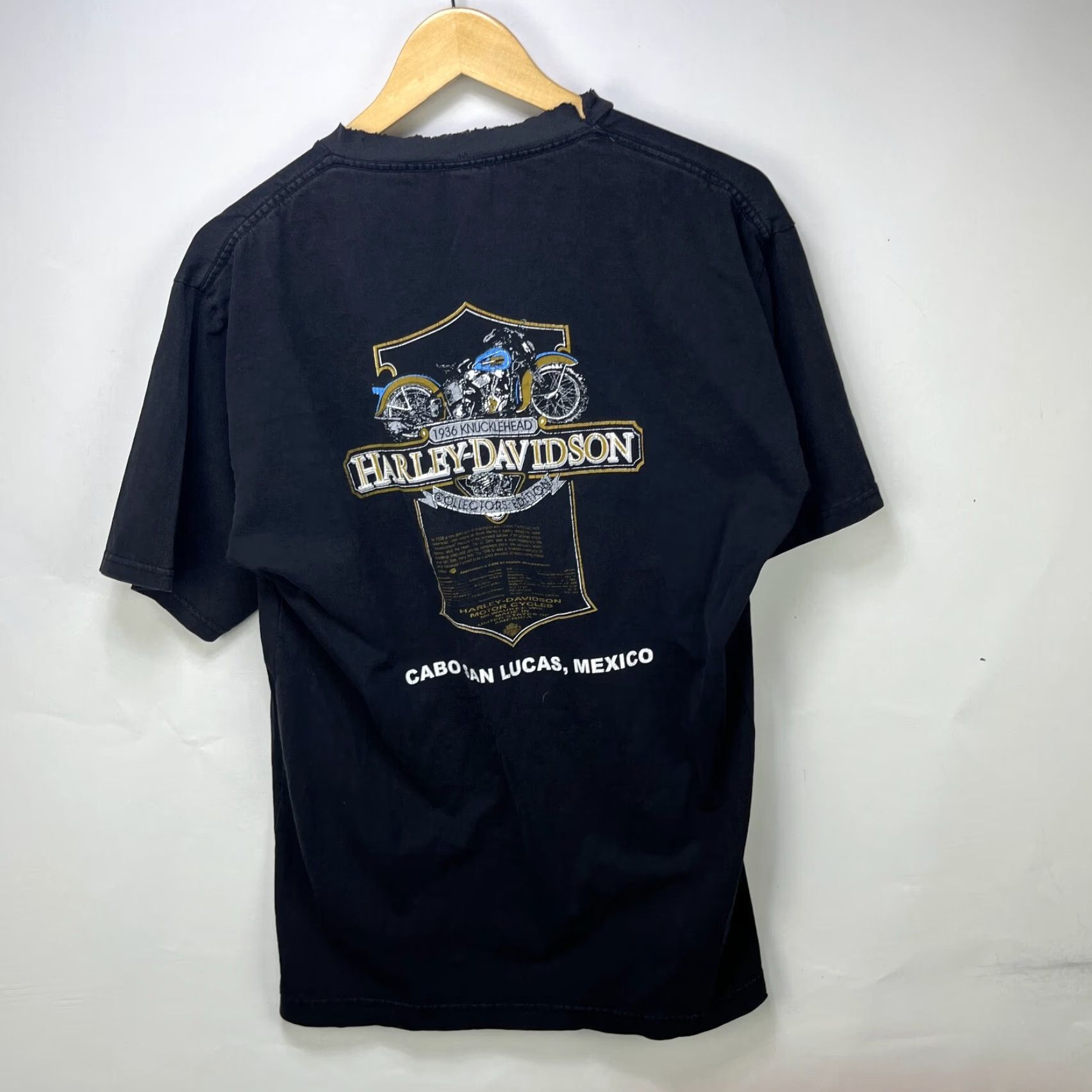 Harley Davidson VINTAGE Harley-Davidson T-Shirt Mens Large Black 90s Sun Faded Mexico Motorcycle Shirt Size US L / EU 52-54 / 3 - 5 Thumbnail