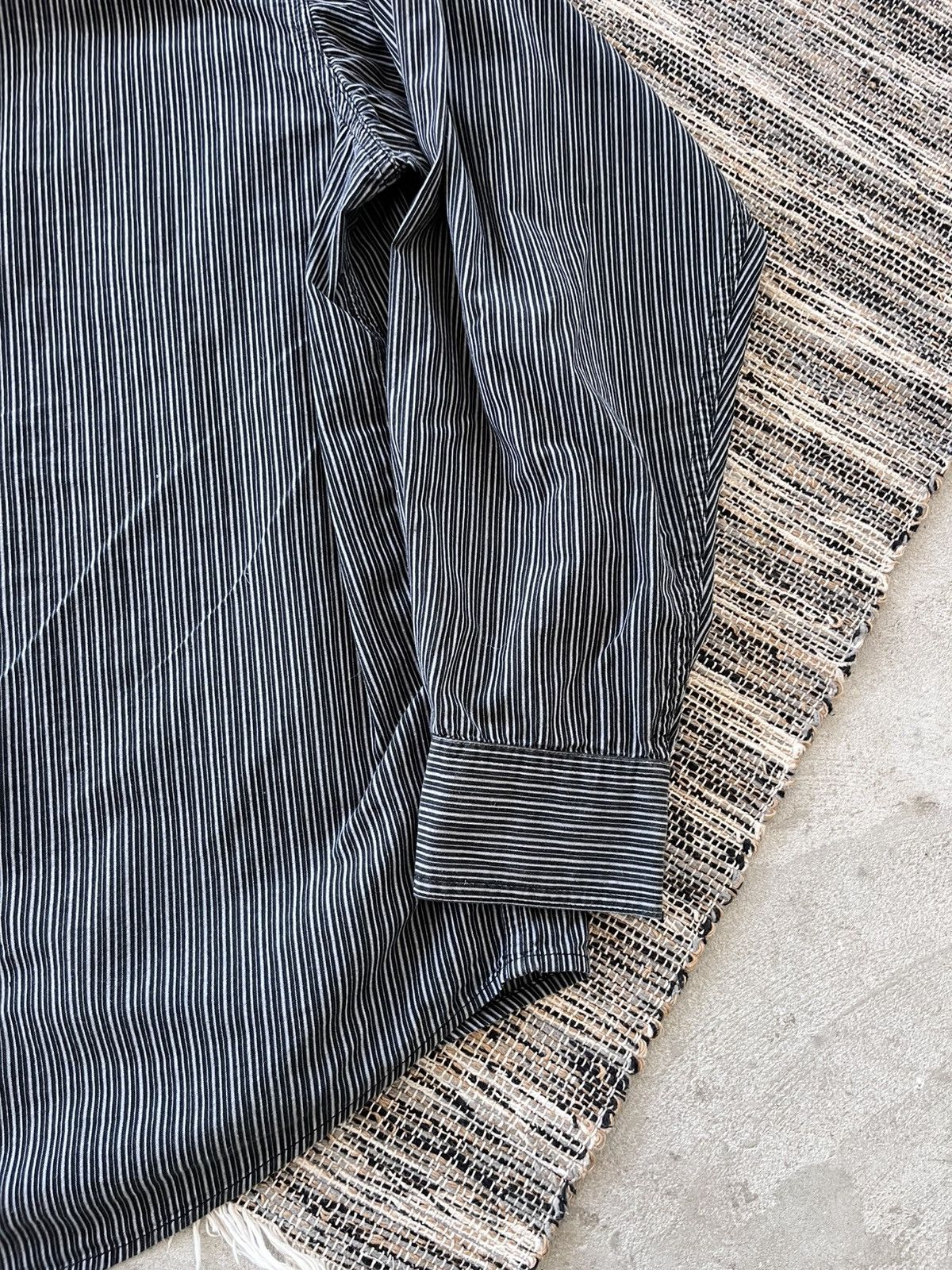 Harley Davidson Vintage Harley Davidson Striped Shirt Grey Black Workwear Size US L / EU 52-54 / 3 - 8 Thumbnail
