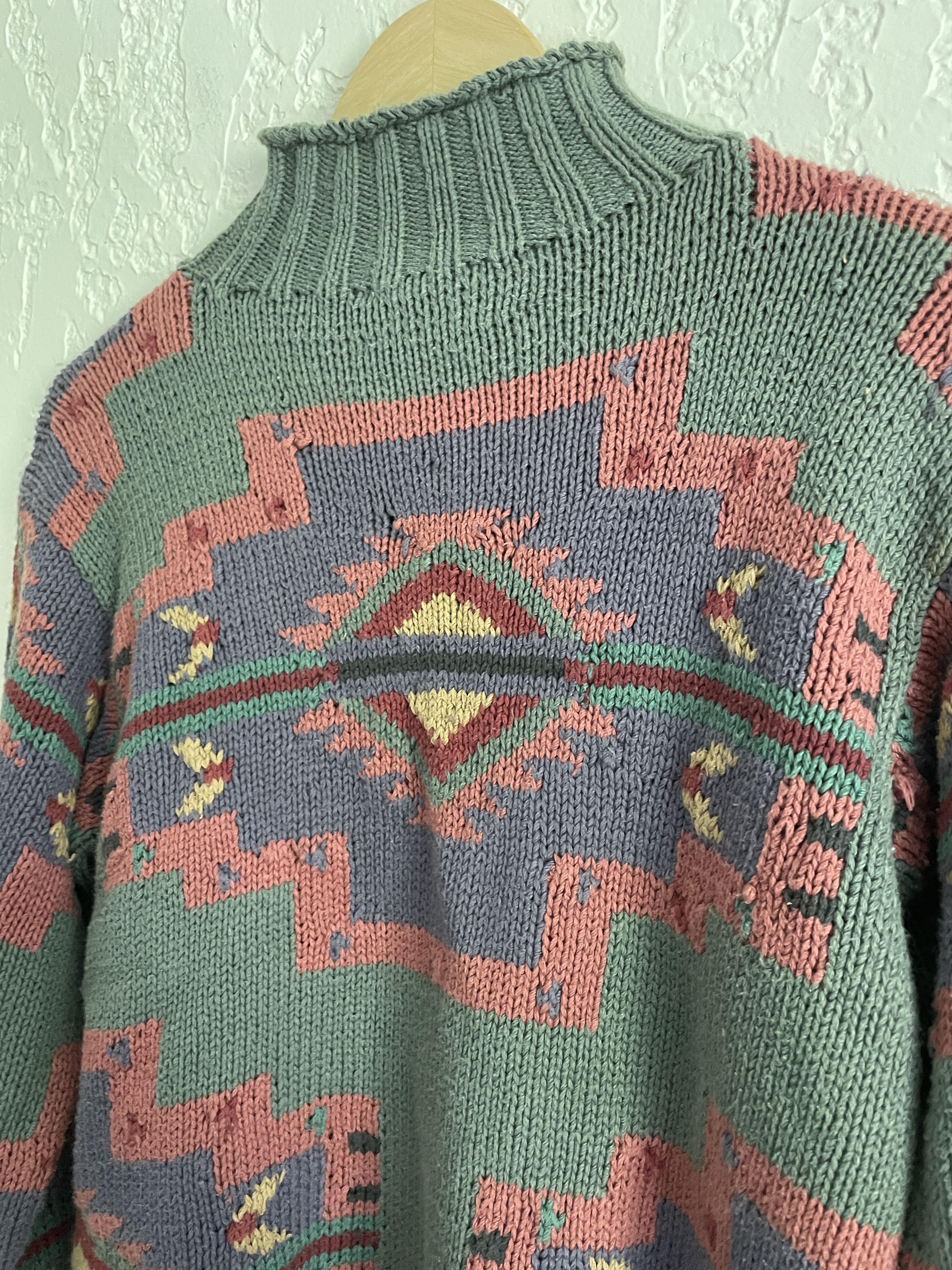 Polo Ralph Lauren 🔥 Ralph Lauren Country® RARE 90s Hand-Knit Western Sweater Size US S / EU 44-46 / 1 - 7 Thumbnail