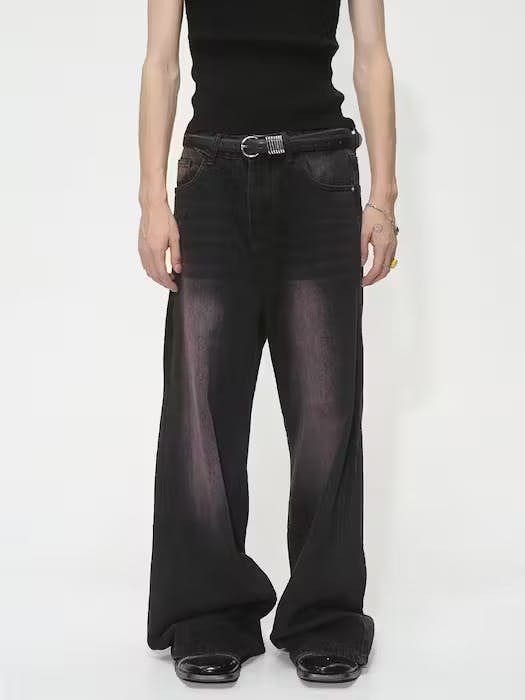 image of Baggy Denim Wide Leg Jeans in Black, Men's (Size 30)