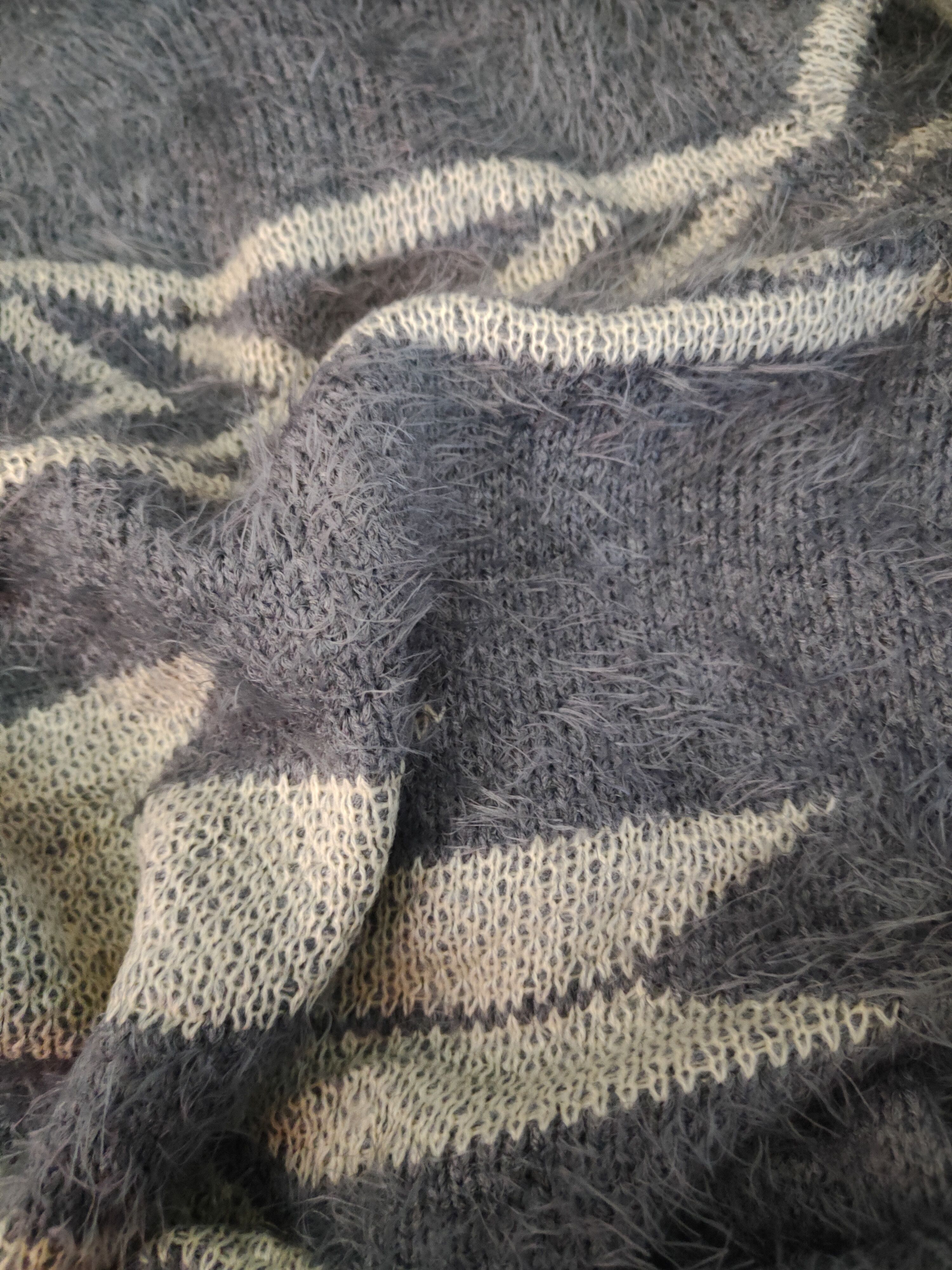 Japanese Brand Revo Dark Gray Shag Shaggy Fur Mohair Knitwear #S1957 Size US M / EU 48-50 / 2 - 10 Thumbnail