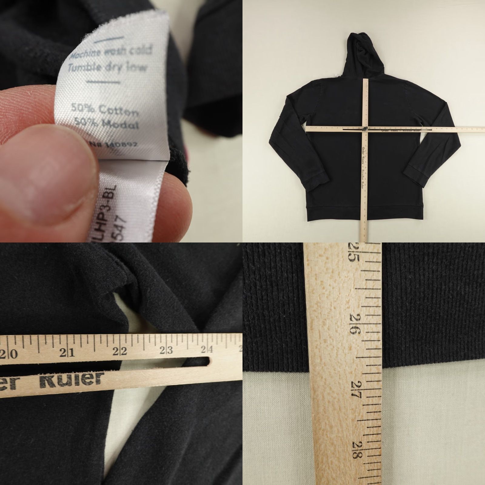Marine Layer VINTAGE Marine Layer Hoodie Pullover Mens Large Black Solid USA Beach Outdoor Size US L / EU 52-54 / 3 - 8 Thumbnail