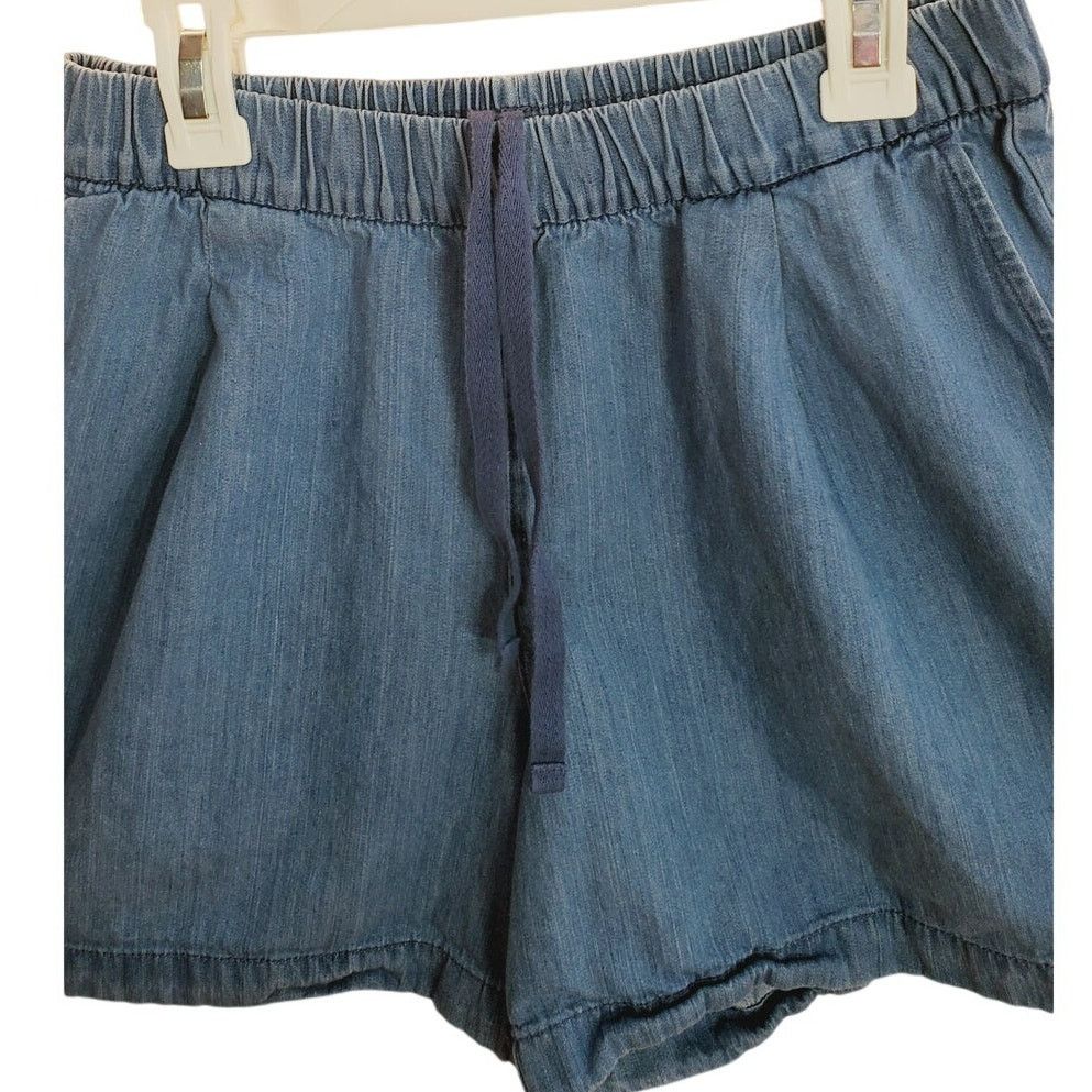 Uniqlo UNIQLO Blue Chambray Denim Drawstring Shorts Pockets Small Size 27" / US 4 / IT 40 - 3 Thumbnail