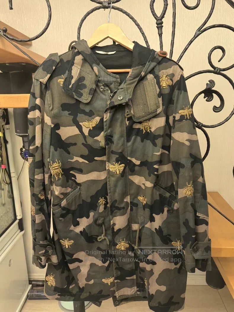 Valentino Valentino Camouflage embroidered trench coat Size L / US 10 / IT 46 - 1 Thumbnail