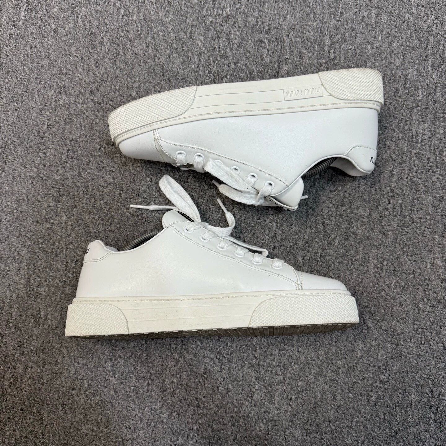 Miu Miu MIU MIU White Sporty Sneakers EU 37 95 New Size US 6 / IT 36 - 4 Thumbnail
