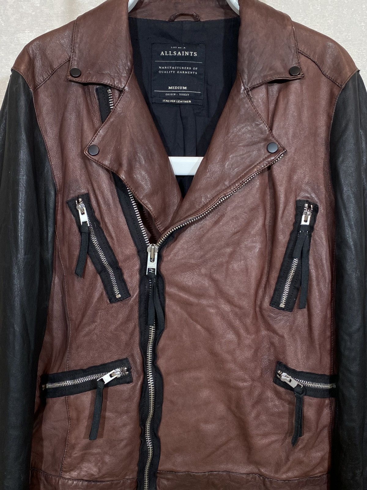 Allsaints × Diesel Allsaints Men Leather Jacket Size US M / EU 48-50 / 2 - 2 Thumbnail