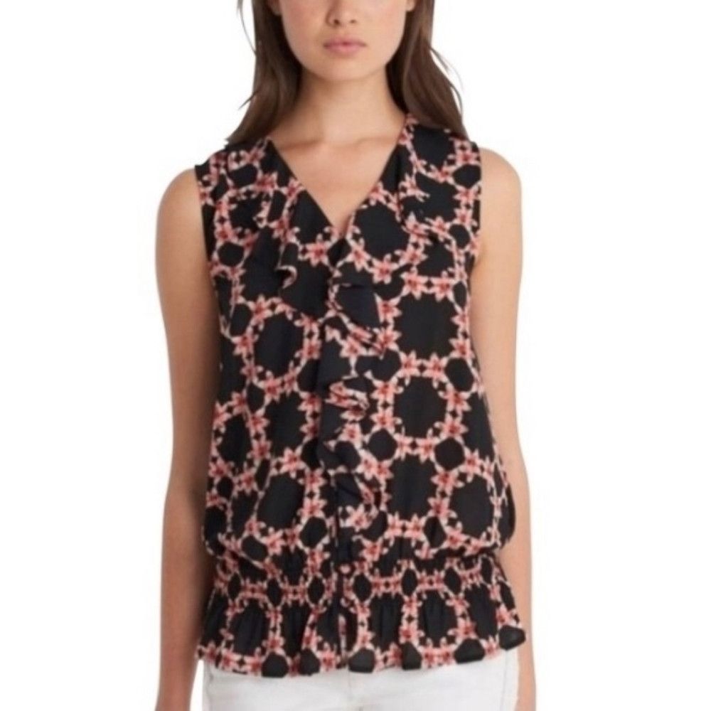 Karl Lagerfeld Karl Lagerfeld Sleeveless Button Up Drop Waist Blouse Large Size L / US 10 / IT 46 - 1 Thumbnail