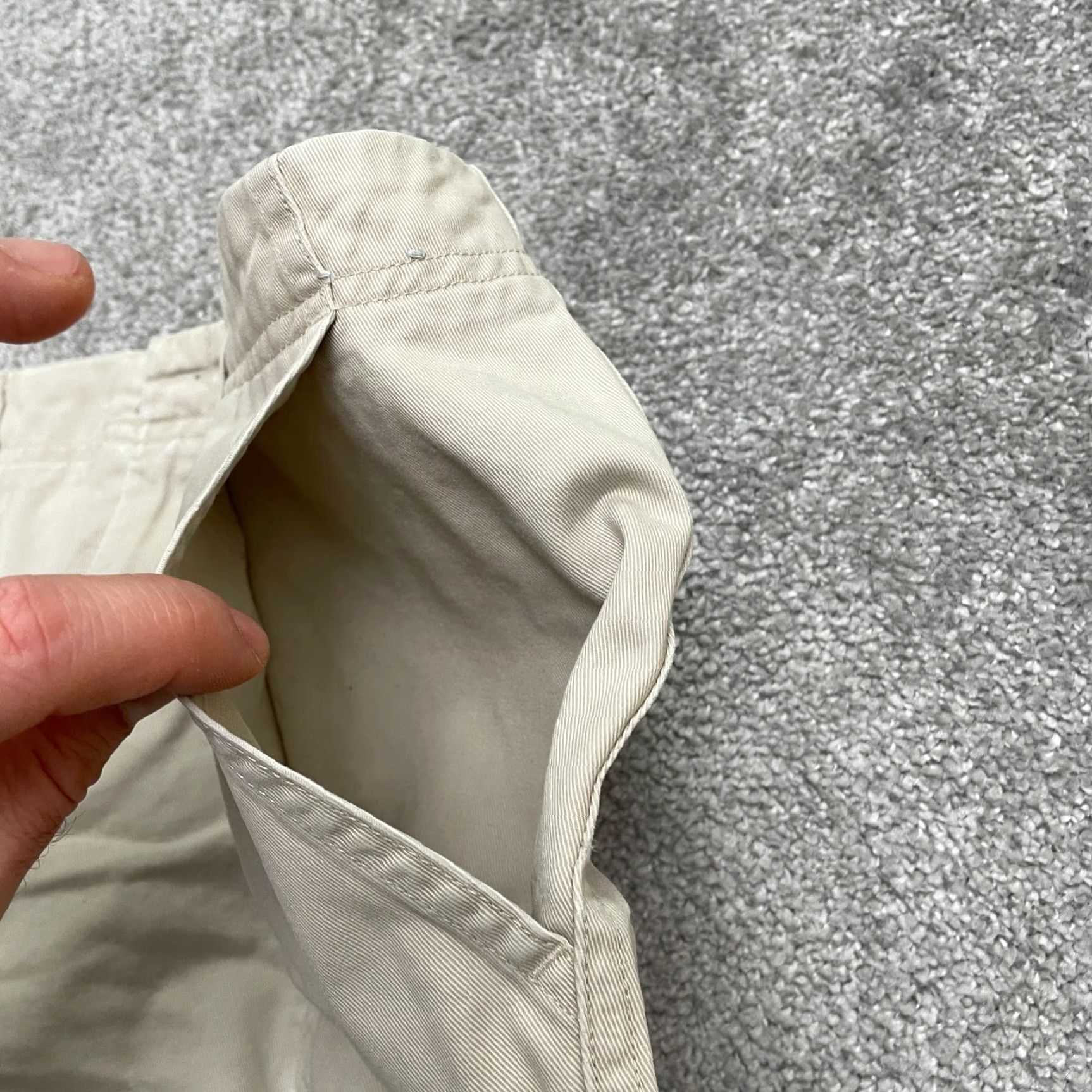 Vintage Halogen Pants Womens 8 Beige Mid Rise Straight Leg Cotton Cropped Casual Distinctive Pockets Tailored Size 30" / US 8 / IT 44 - 6 Thumbnail
