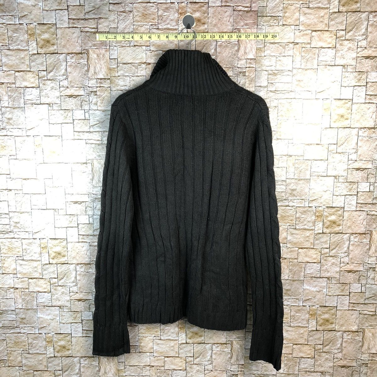 Aran Isles Knitwear × Homespun Knitwear × Japanese Brand Louis Chavlon Black Zipper cable Knitwear #A1183 Size US L / EU 52-54 / 3 - 11 Thumbnail