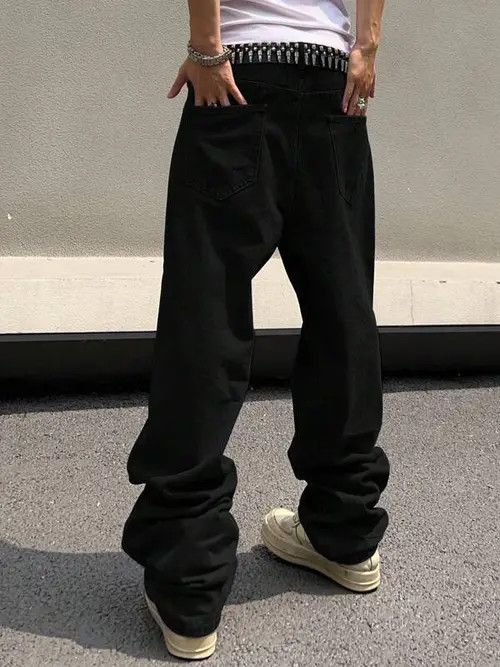 Japanese Brand × Vintage Patch Skate Baggy Denim Jeans Loose fit Size US 34 / EU 50 - 4 Thumbnail