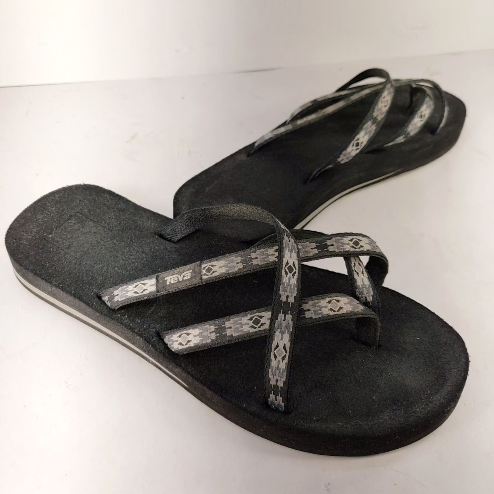 Teva Womens Teva Olowahu Black Geometric Flip Flop Sandals - Activewear & Travel Size US 4 / IT 34 - 3 Thumbnail