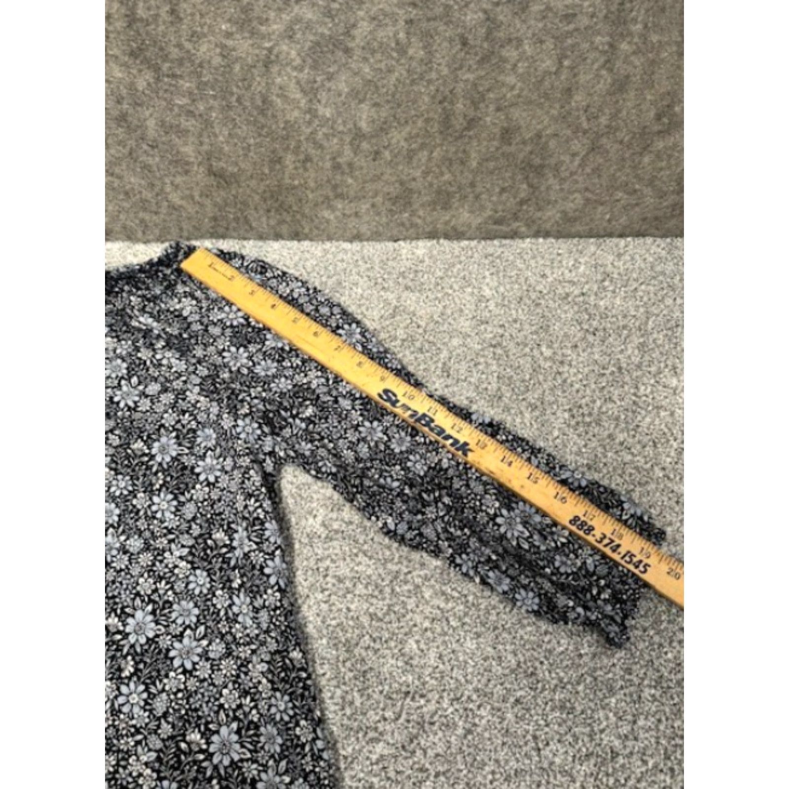 Architect Architect Blouse Womens Petite Medium Floral Black Rayon Grunge Whimsigoth Y2K/Pullover, Casual Travel, Lightweight, Flower, 2000s, Petites, Basic Size M / US 6-8 / IT 42-44 - 5 Thumbnail