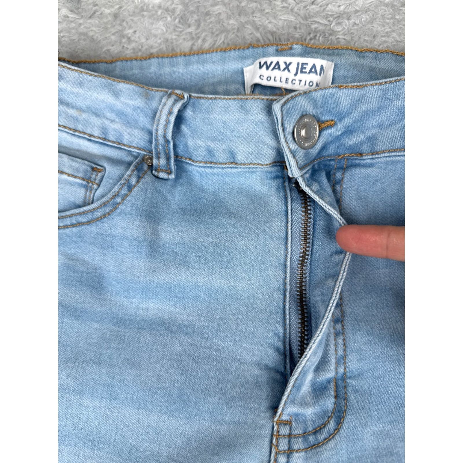 Vintage WAX JEAN Womens Jeans Flared Mid Rise Light Wash Denim 29x31 Juniors 13 Blue Cotton Blend Vintage: No Size 34" / US 12 / IT 48 - 5 Thumbnail