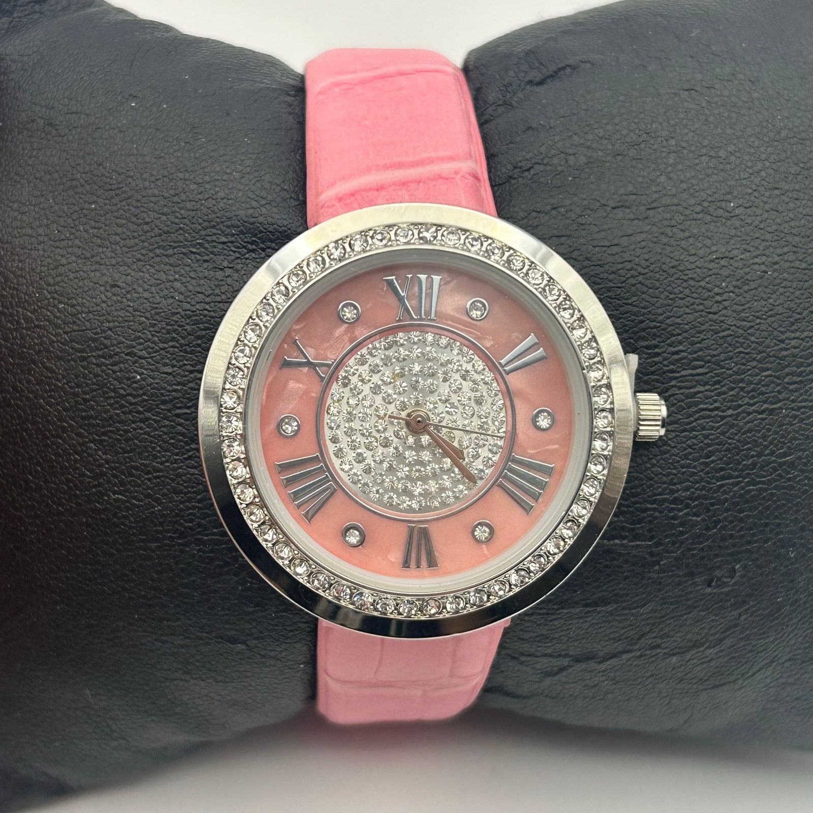 Other Genevex by Croton Womens Silver-Tone Pink Band Quartz Watch Size ONE SIZE - 1 Thumbnail