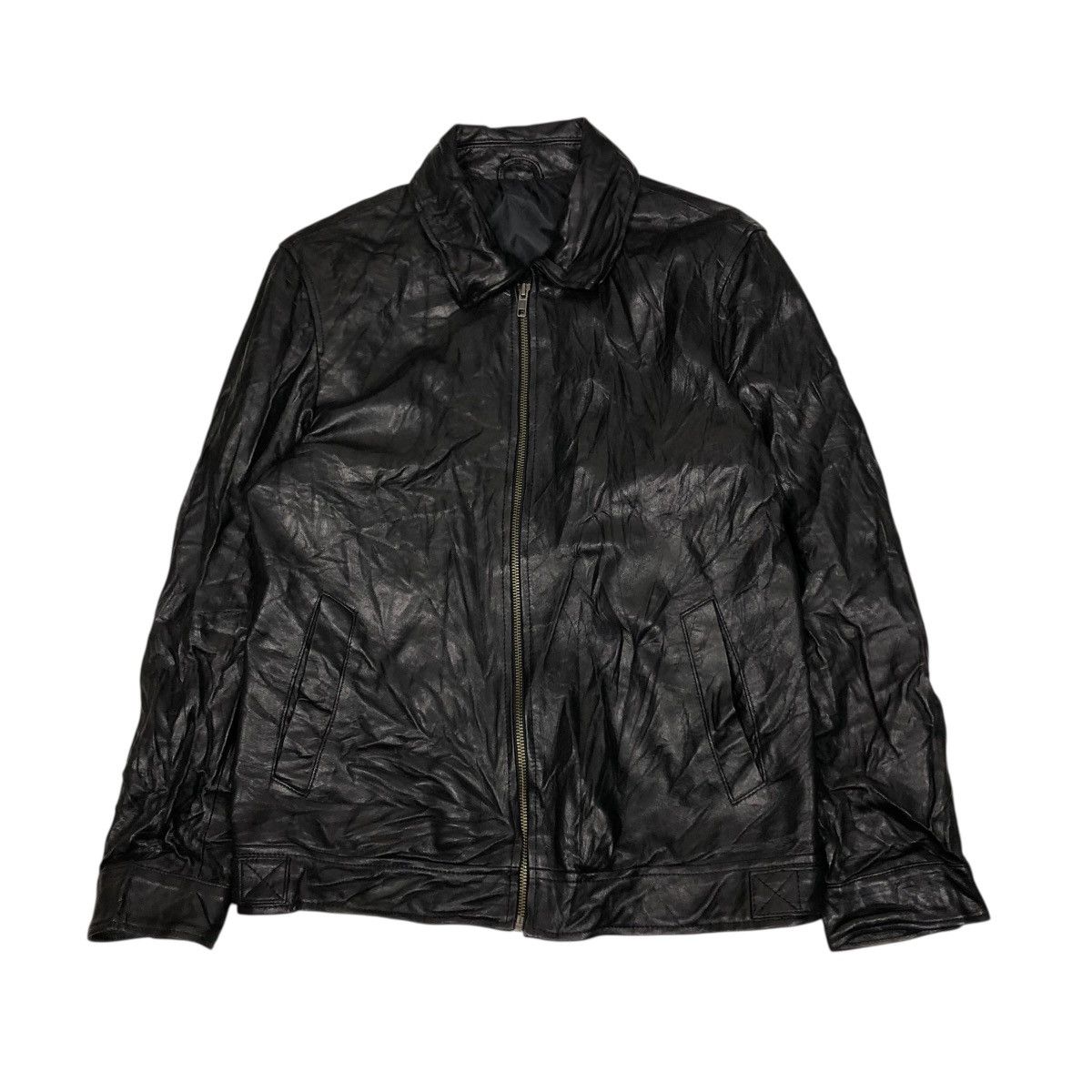 🔥VINTAGE UNBRANDED SOFT LEATHER JACKET RACER ISSEY MIYAKE