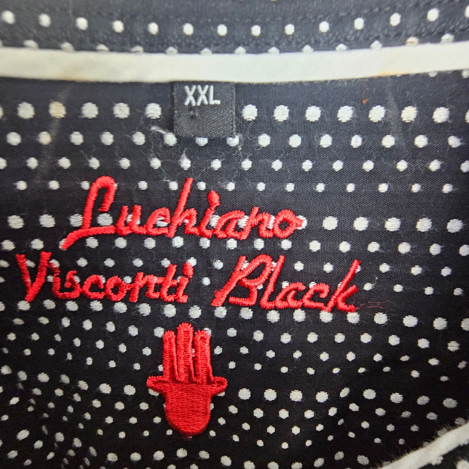 Luchiano Visconti Luchiano Visconti Black Geometric Polka Dot Shirt All Over Size US XXL / EU 58 / 5 - 7 Thumbnail