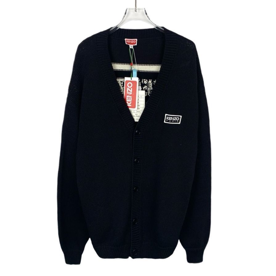 Kenzo [Kenzo] Embroidered Logo Black Cotton Knit Cardigan M Size US M / EU 48-50 / 2 - 1 Thumbnail