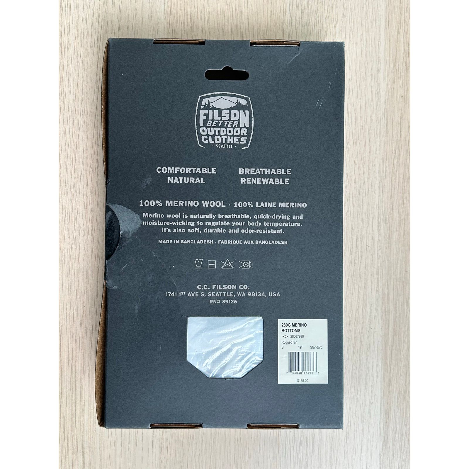 Filson Filson Tan 280G MERINO WOOL BOTTOMS Size 26" / US 2 / IT 38 - 3 Thumbnail
