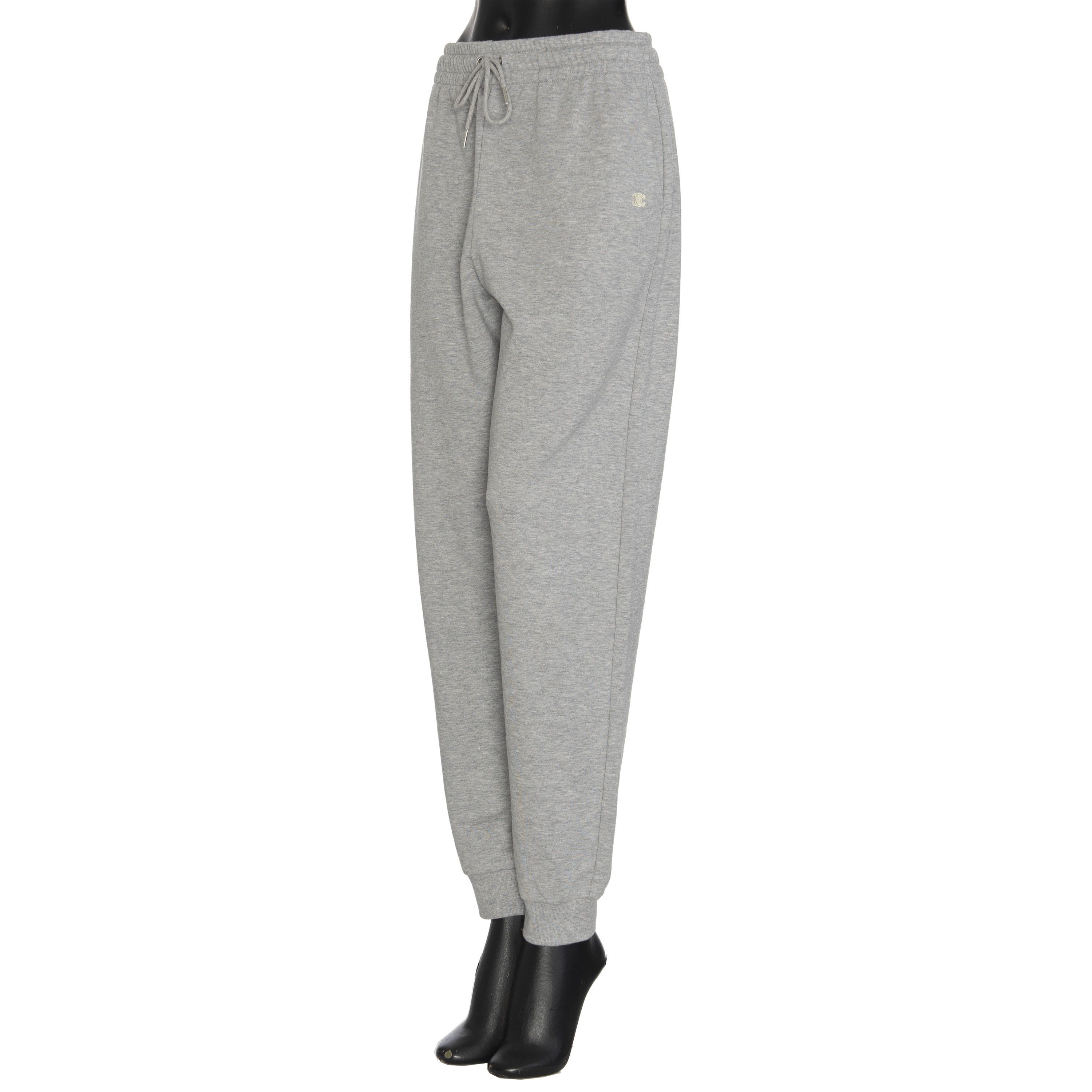 Celine "Triomphe" Track Pants In Grey Cotton & Cashmere Size 36" / US 14 / IT 50 - 2 Thumbnail