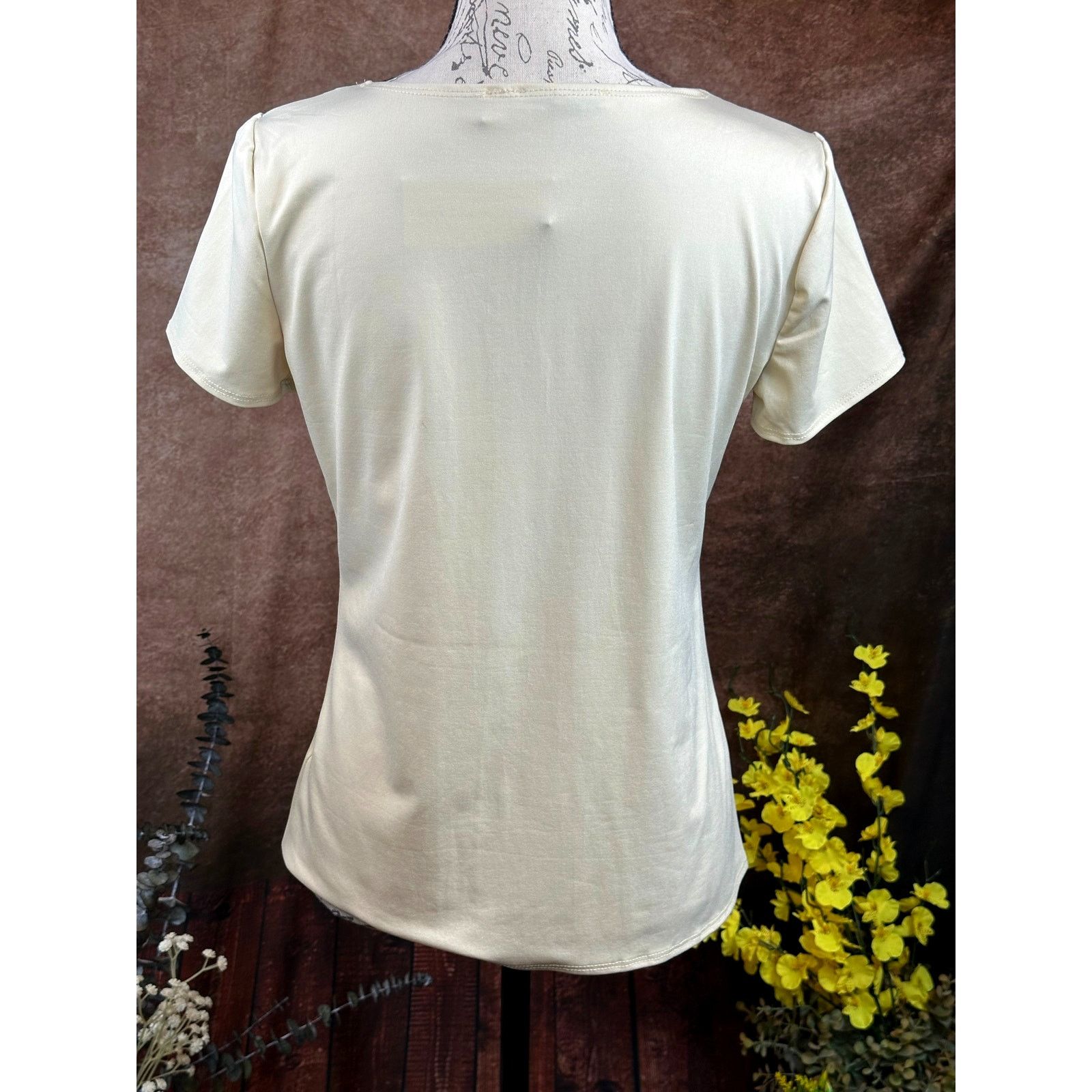 Other Scoop Neck Short Sleeve Pullover Notations Blouse Tan S Size S / US 4 / IT 40 - 8 Thumbnail