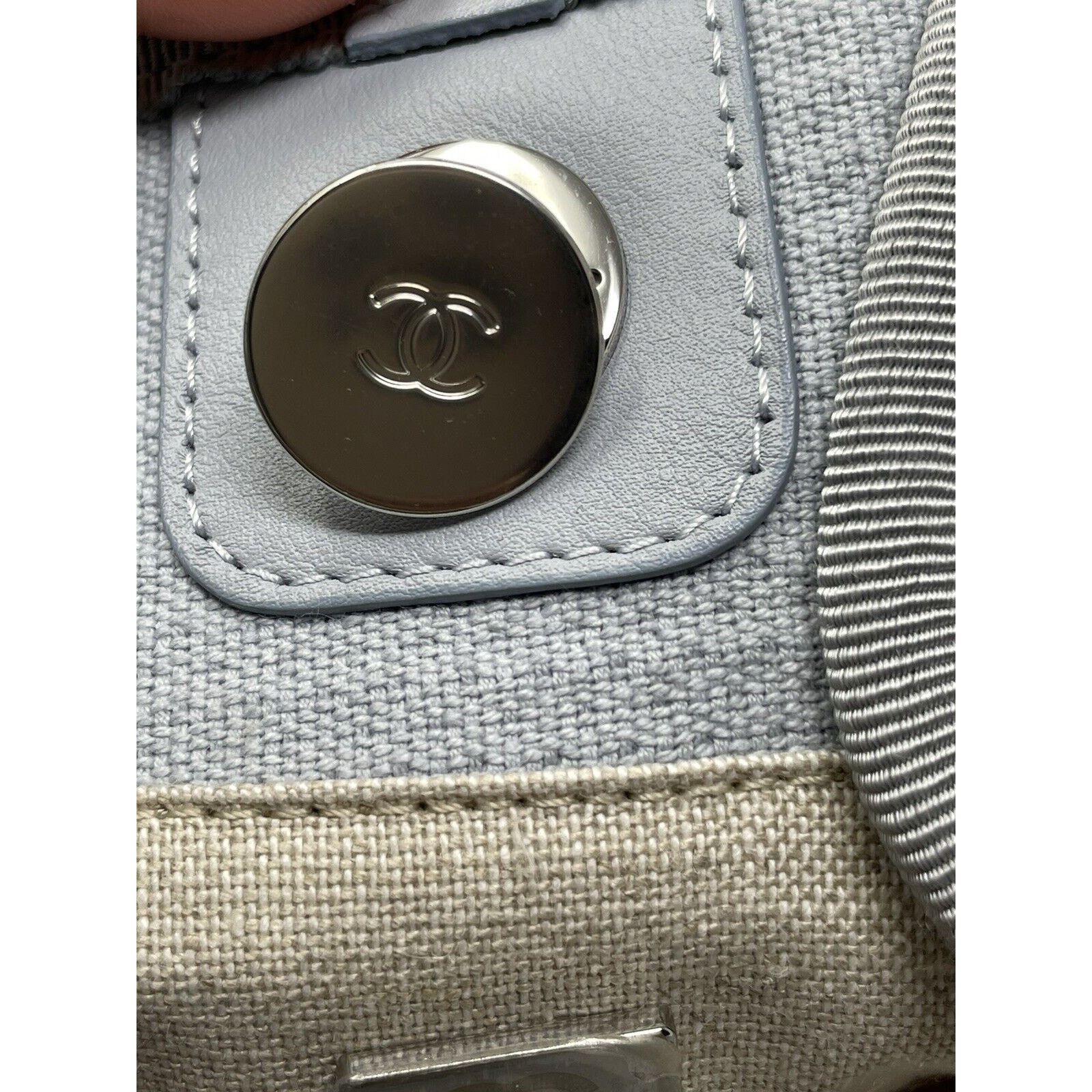Chanel 22S CHANEL Deauville Small Grey Blue mixed Fibers Tote Bag Size ONE SIZE - 15 Thumbnail