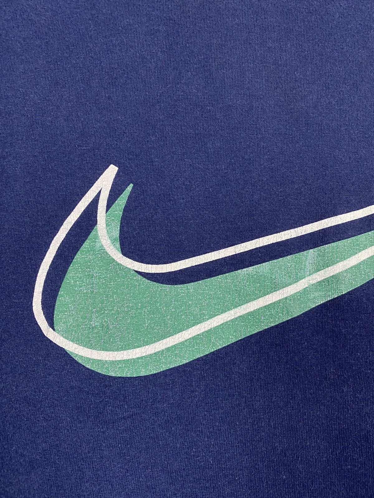 Nike Vintage 90s Nike Swoosh Big Logo Retro T Shirt Blue Size XL Size US XL / EU 56 / 4 - 6 Thumbnail