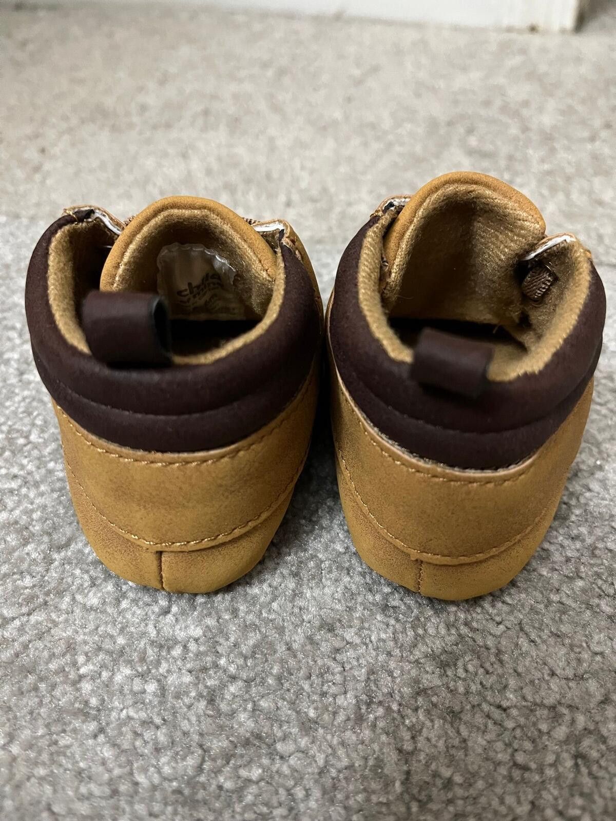 Other Baby Faux Leather Booties 3-6M Tan Lace Up Size ONE SIZE - 3 Thumbnail