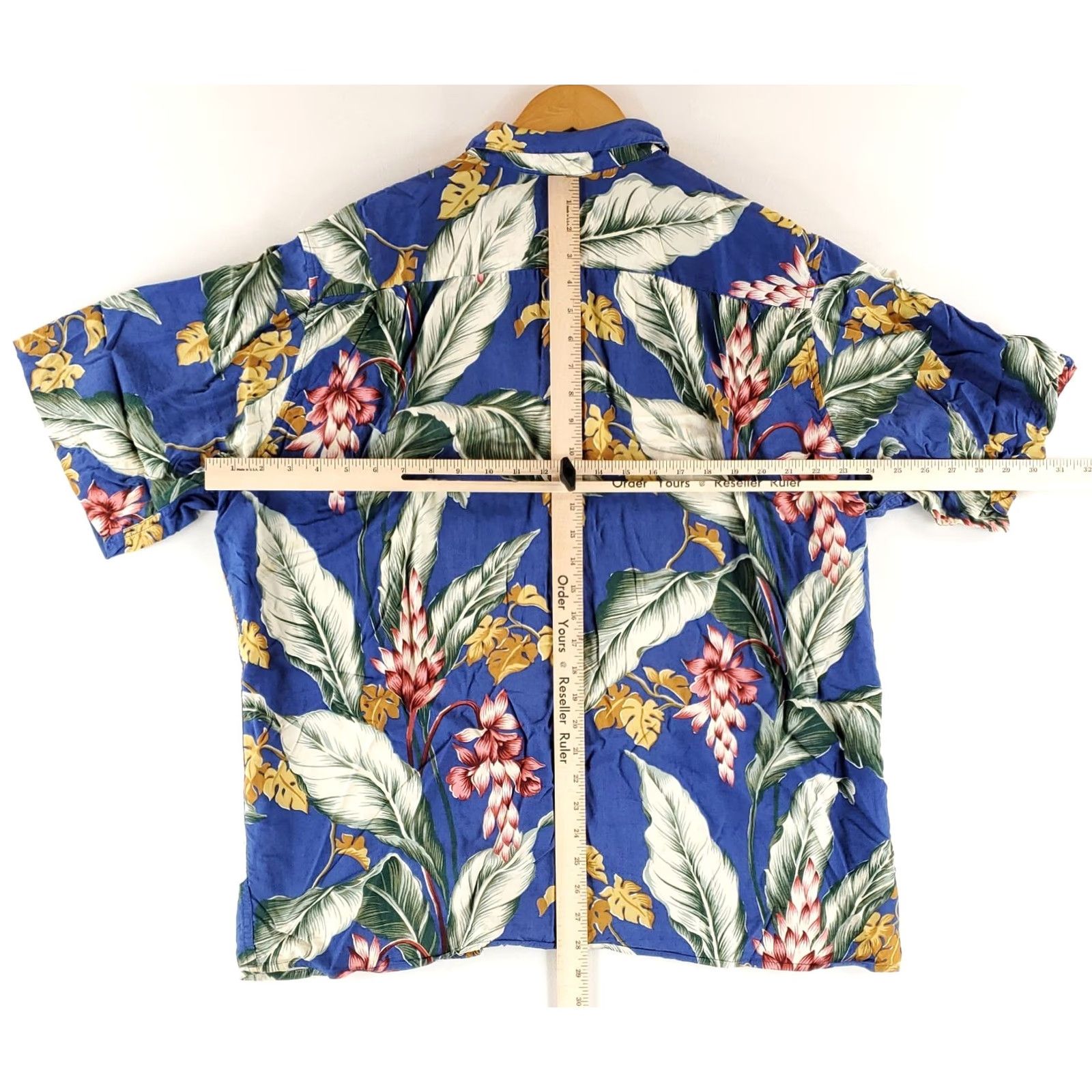 Reyn Spooner Reyn Spooner Shirt Hawaiian Traditionals Rayon Tropical Leaves Blue XL Mens Short Sleeve Size US XL / EU 56 / 4 - 6 Thumbnail