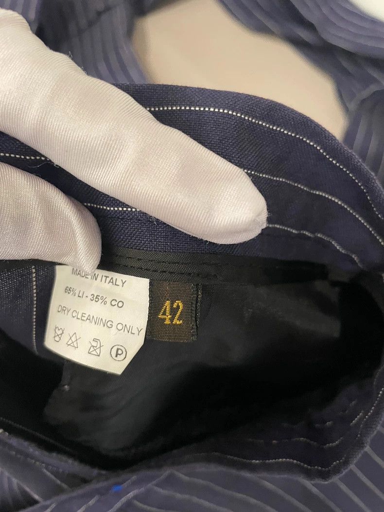 Loro Piana LORO PIANA Blue striped linen trousers Size 26" / US 2 / IT 38 - 9 Thumbnail