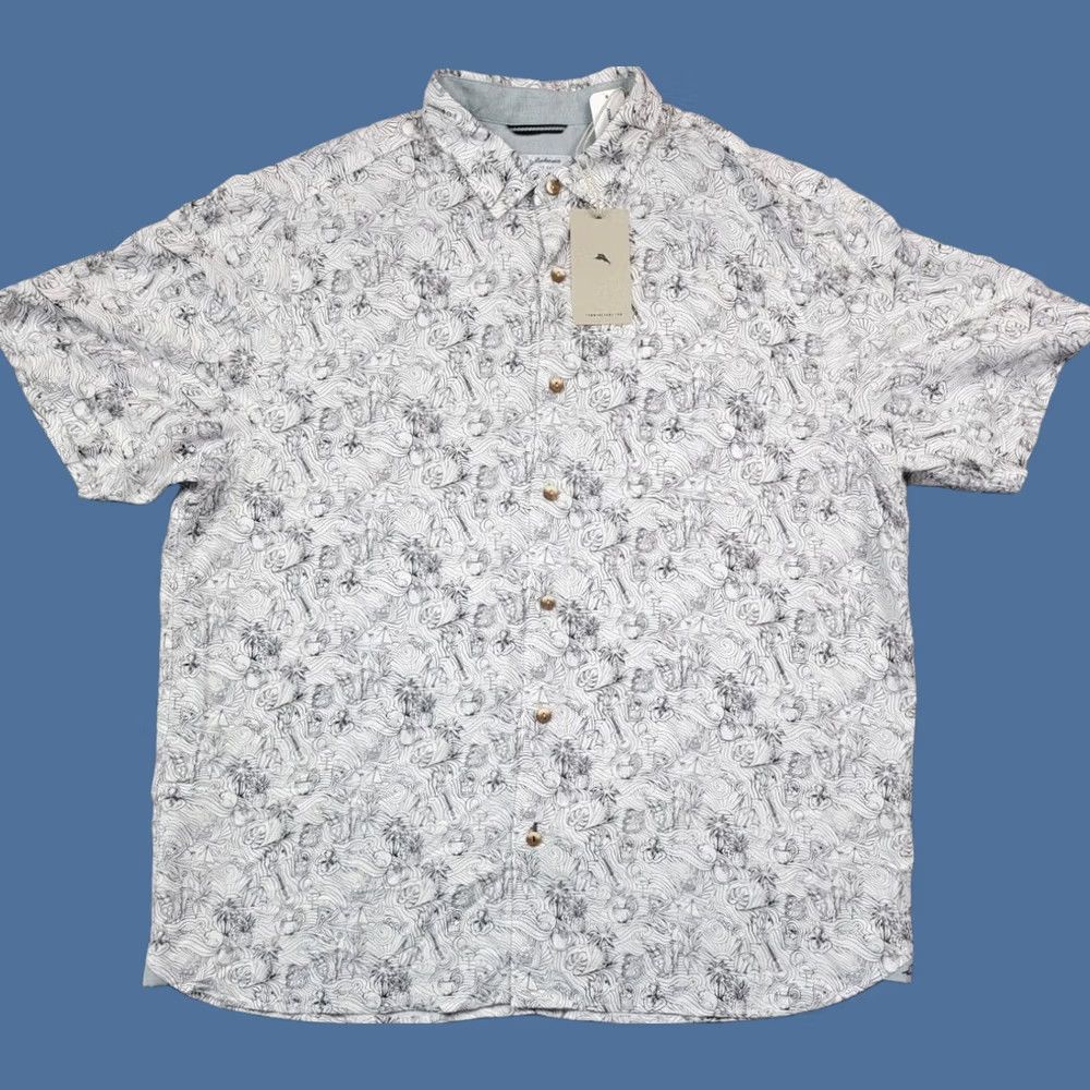 Tommy Bahama Tommy Bahama Shirt Mens XLT Veracruz Cay Hidden Paradise NWT Multicolor Short Sleeve Button-Up Collared Beach Tropical Marine Nautical Florals | Mens Size US XL / EU 56 / 4 - 1 Thumbnail