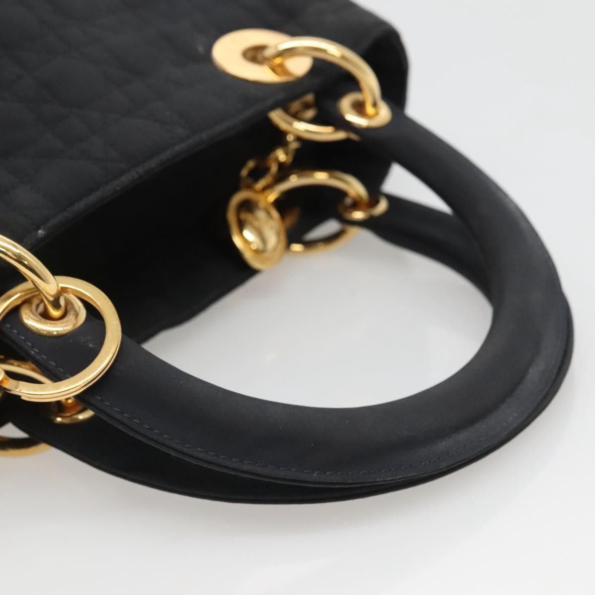 Dior DIOR Canage Hand Bag Nylon Navy Gold Size ONE SIZE - 7 Thumbnail