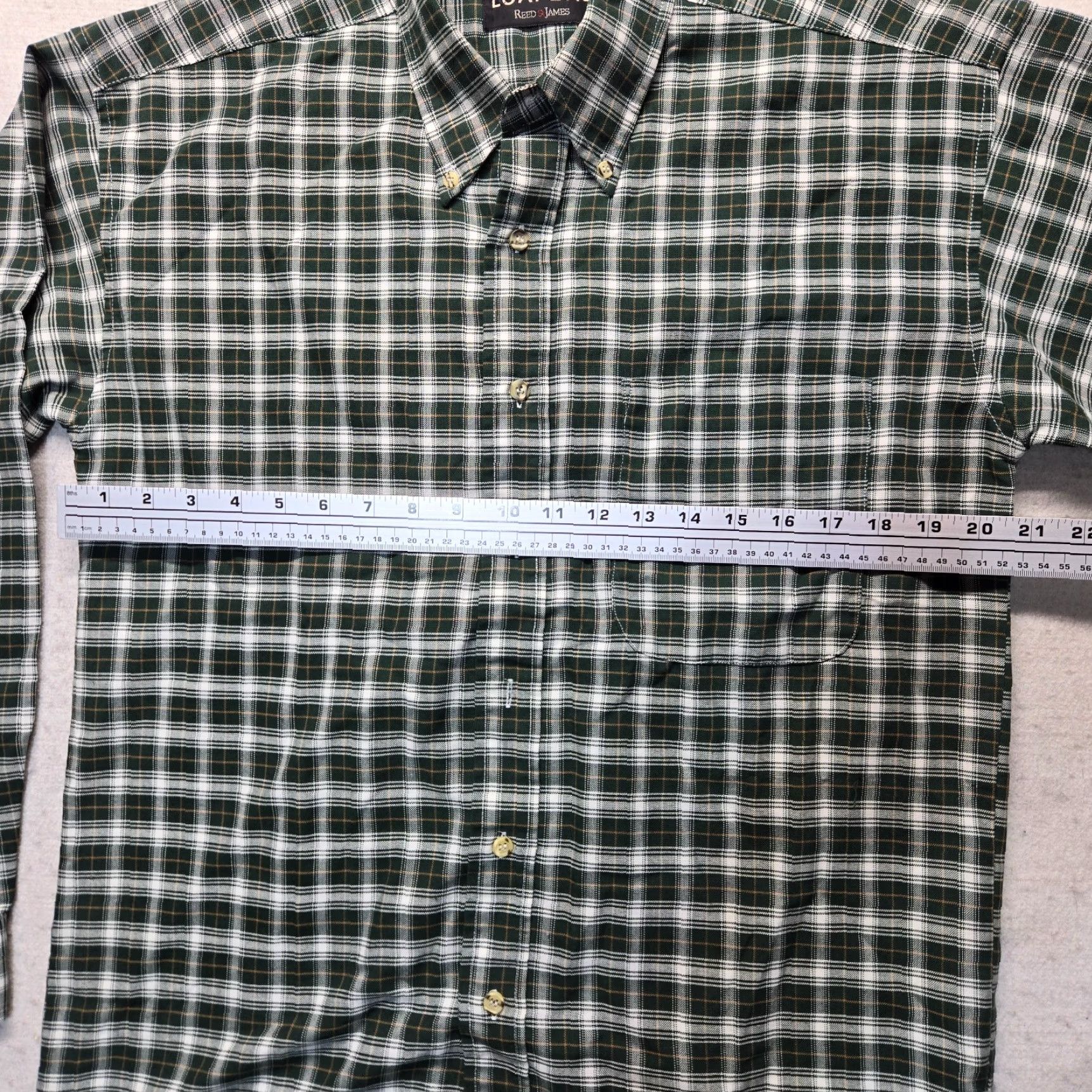 Vintage Loafers Reed & James Shirt Men M Plaid Green Cotton Button-Up Long Sleeve Casual Vintage: No (omit N/A) Size US M / EU 48-50 / 2 - 5 Thumbnail