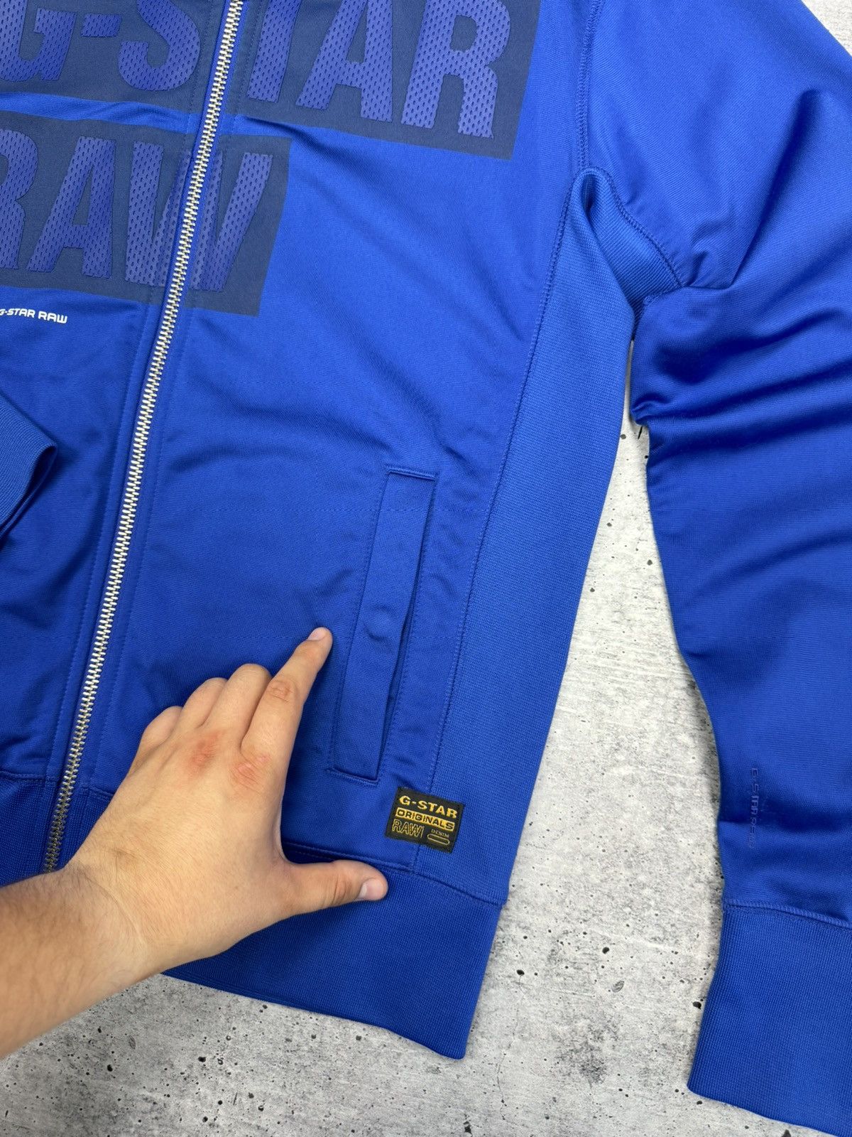 G-Star × Vintage Vintage G-Star Raw Blue Big Logo Y2K Full Zip Sweatshirt Size US M / EU 48-50 / 2 - 5 Thumbnail