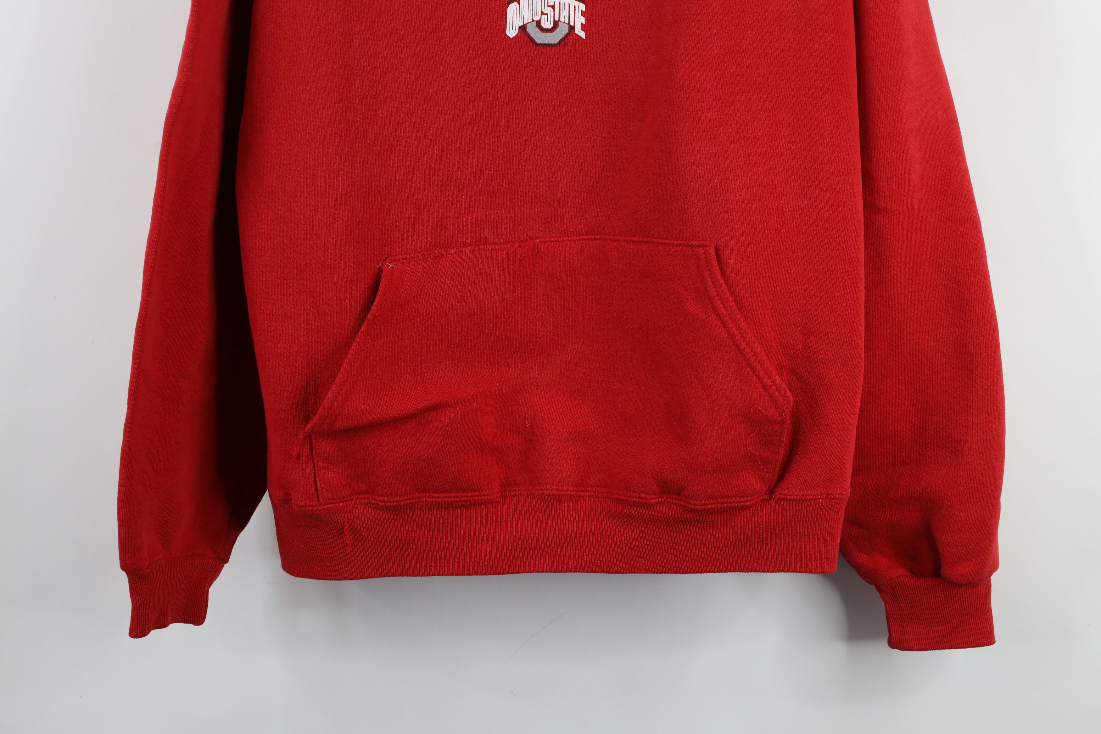 Vintage Vintage 90s Ohio State University Football Hoodie Red Size L / US 10 / IT 46 - 3 Thumbnail