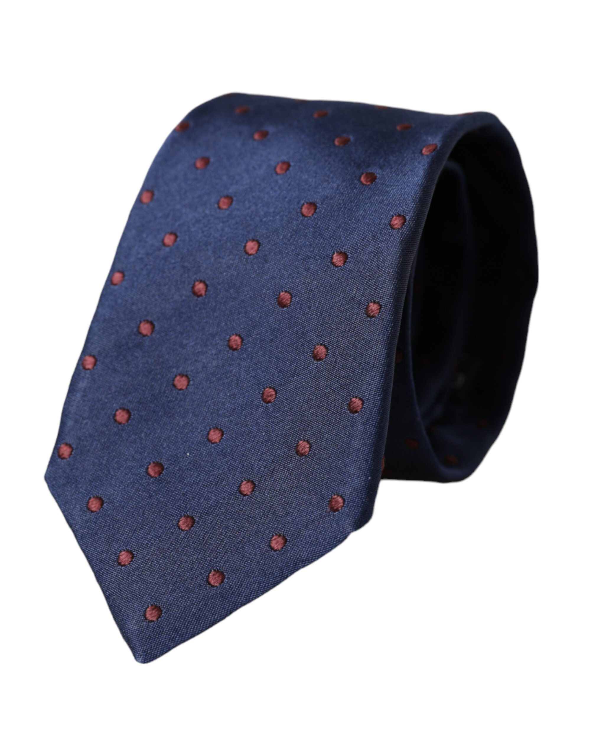 Dolce & Gabbana Blue Polka Dot 100% Silk Adjustable Men Men's Tie Size ONE SIZE - 1 Thumbnail