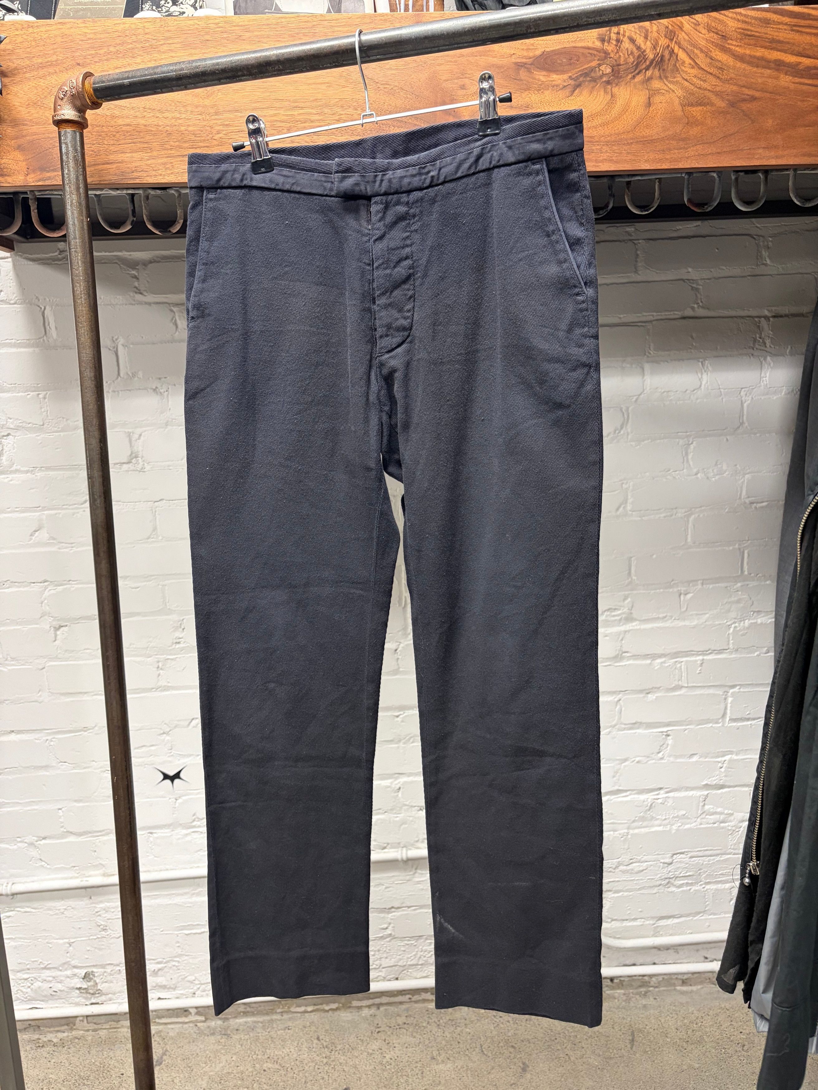 Maison Margiela Maison Martin Margiela Black ‘Diagonal Corduroy’ Straight Cut Trousers Size US 31 - 1 Thumbnail