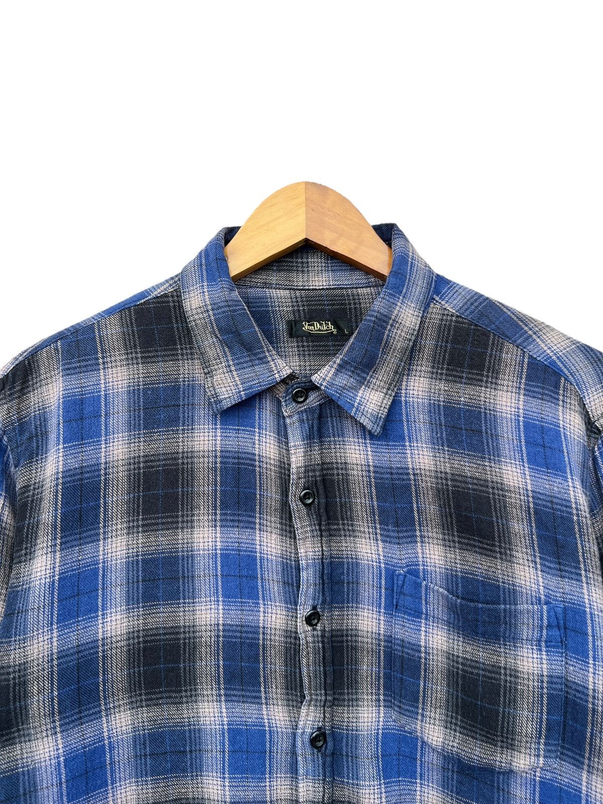 Von Dutch Von Dutch Blue Flannel Shirt Size US M / EU 48-50 / 2 - 2 Thumbnail