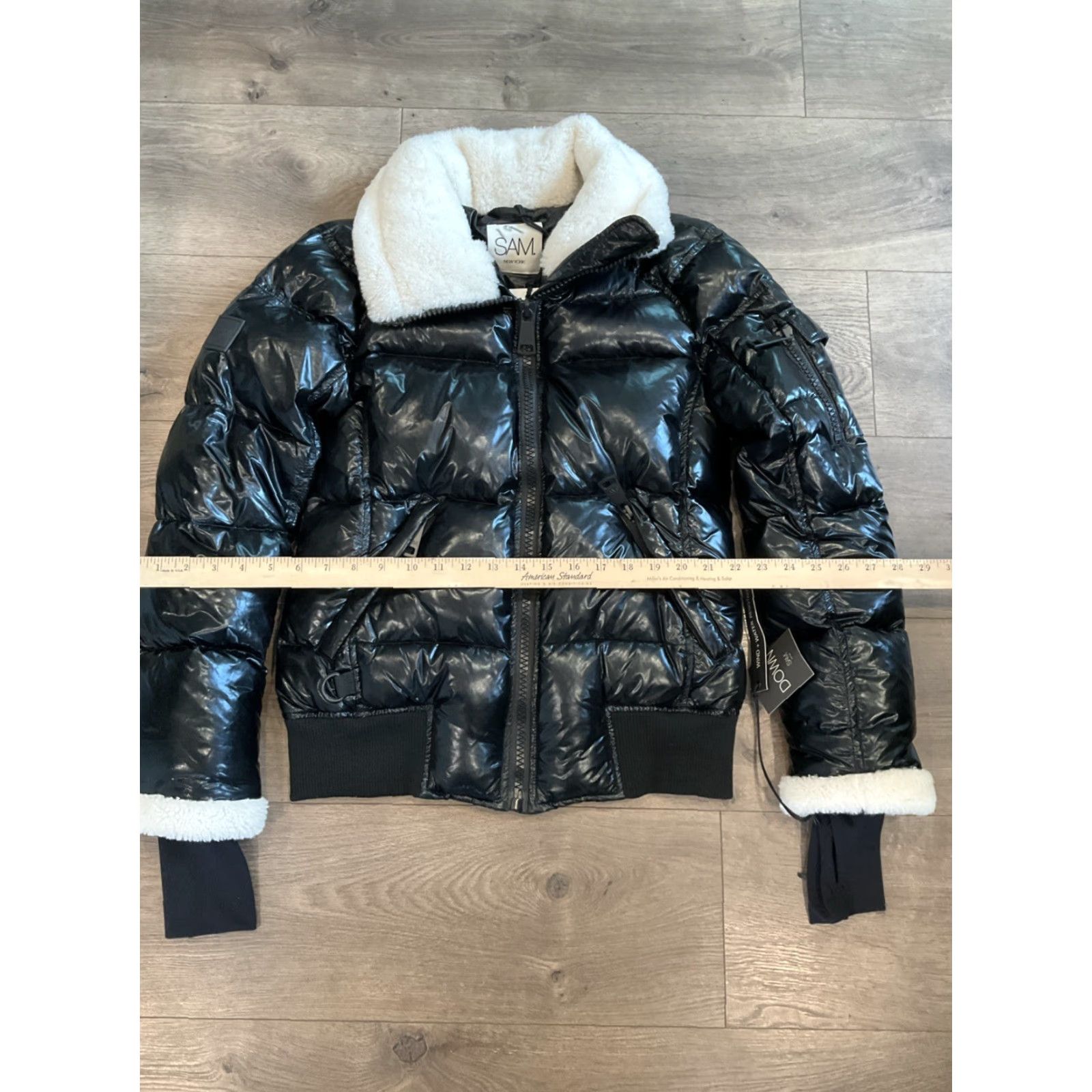 Vintage SAM Nikki Quilted Down Puffer Jacket Bomber Jacket Women L Black Size L / US 10 / IT 46 - 3 Thumbnail