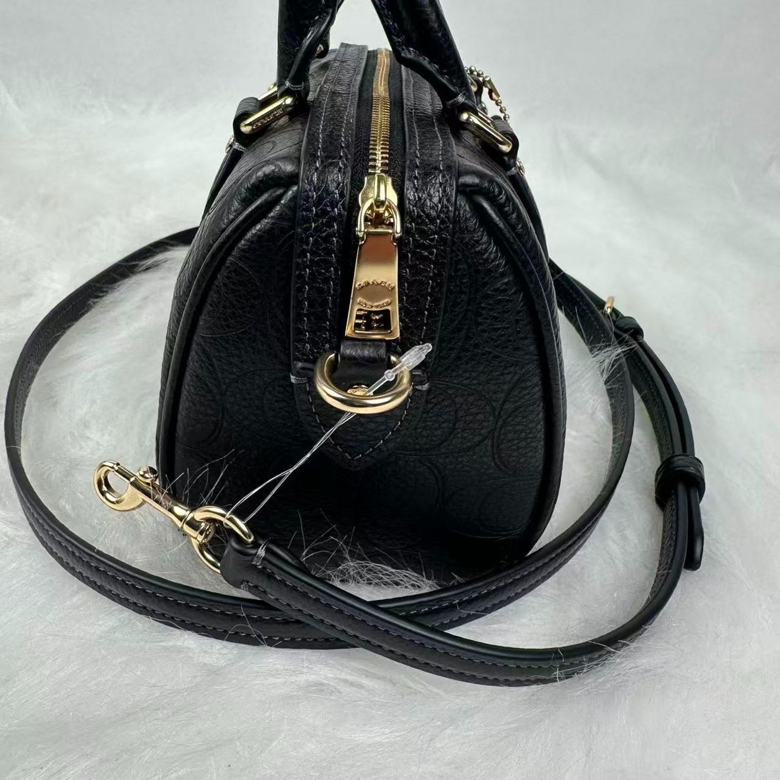 Coach Coach Mini Rowan Crossbody Sig Leather Pebbled Leather/Black Size ONE SIZE - 5 Thumbnail