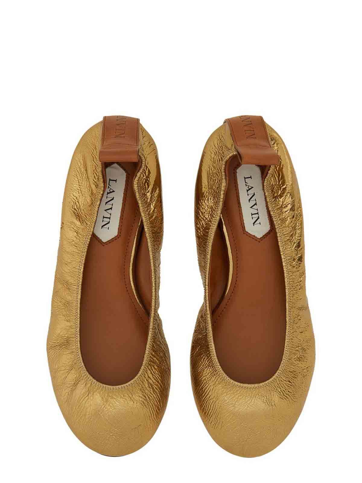 Lanvin o1s22i1n1024 Laminate Ballet Flats in Gold Size US 7 / IT 37 - 6 Thumbnail