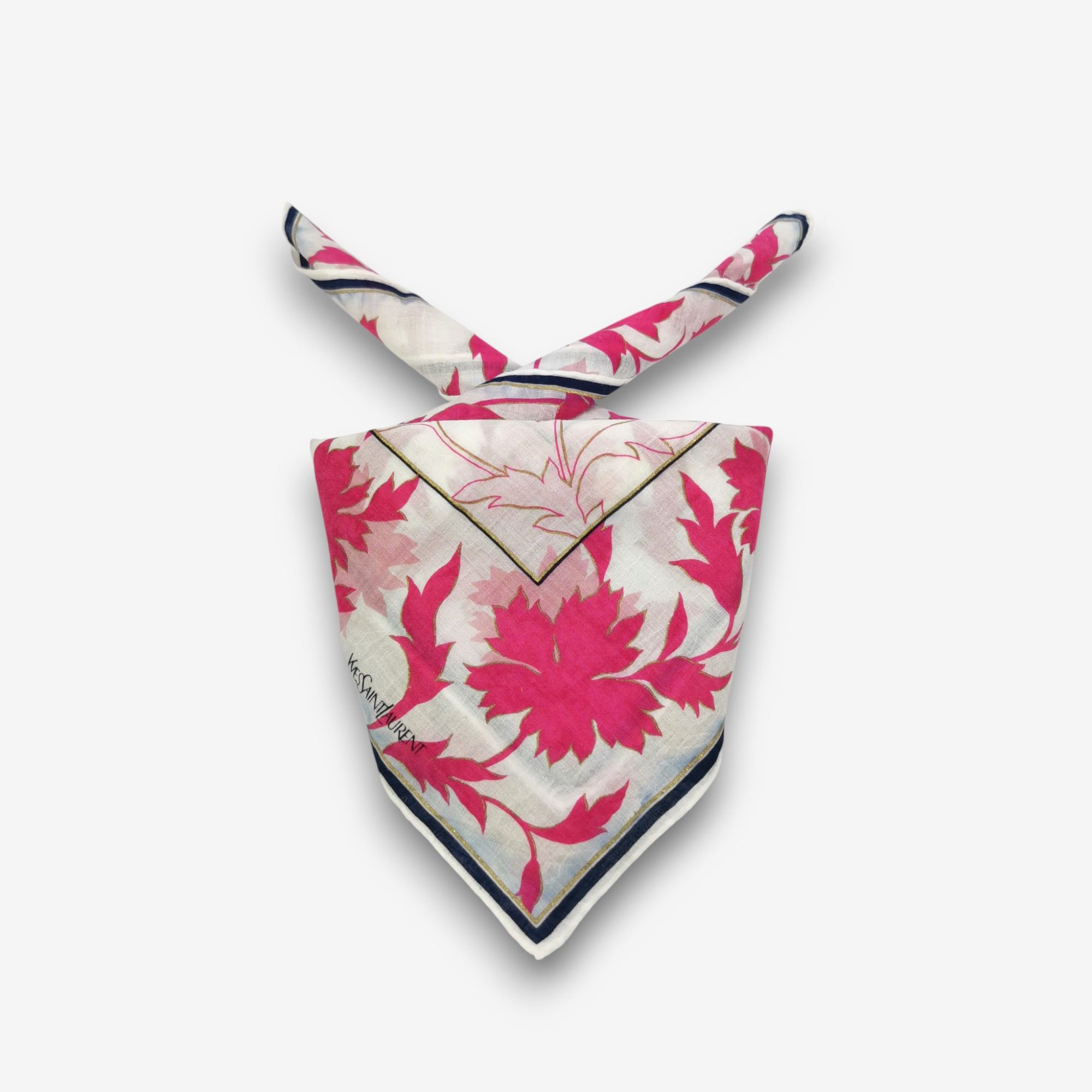 Japanese Brand Vintage Yves Saint Laurent Handkerchief Neckerchief Bandana Size ONE SIZE - 2 Thumbnail