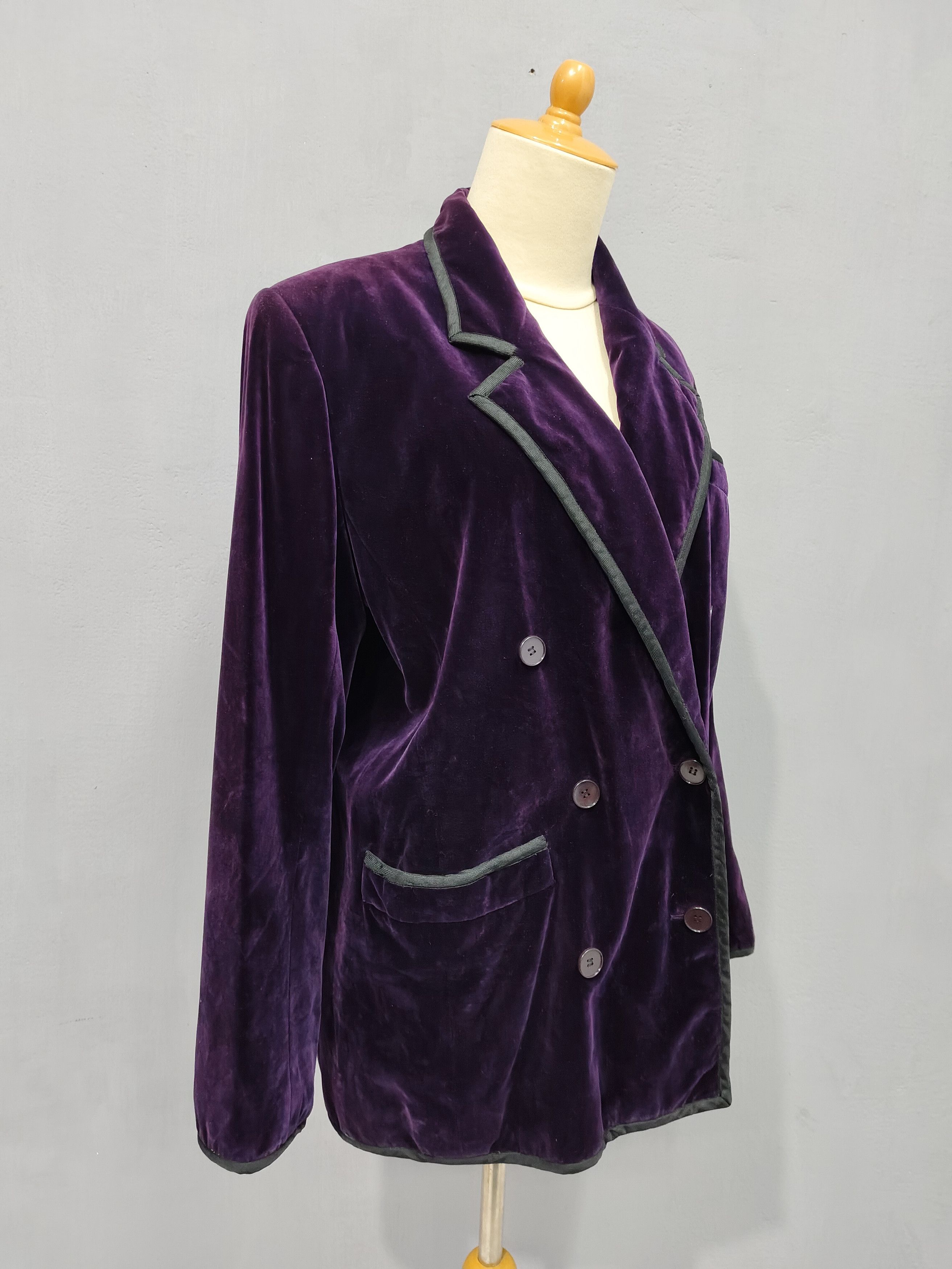 Saint Laurent Paris ARCHIVE📕 70s Saint Laurent Velvet Glam Rock Blazer Jacket Size L / US 10 / IT 46 - 10 Thumbnail