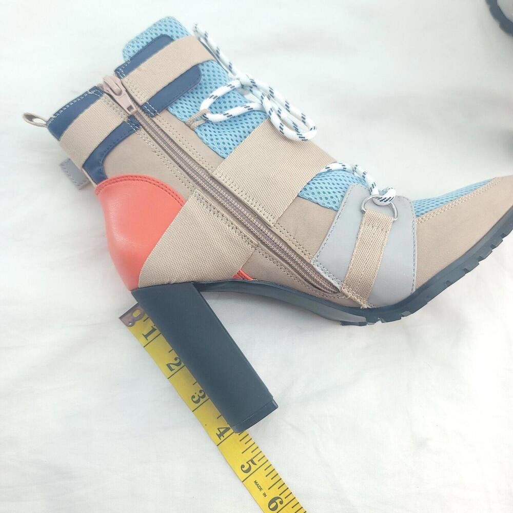 Steve Madden Steve Madden Illusion Tan Leather Blue Size 7.5 Heeled Boot Size US 7.5 / IT 37.5 - 9 Thumbnail