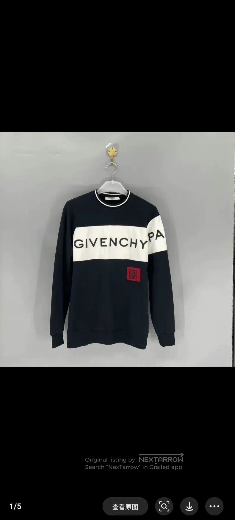 Givenchy Givenchy Black and white color block chest LOGO sweatshirt Size US M / EU 48-50 / 2 - 1 Thumbnail