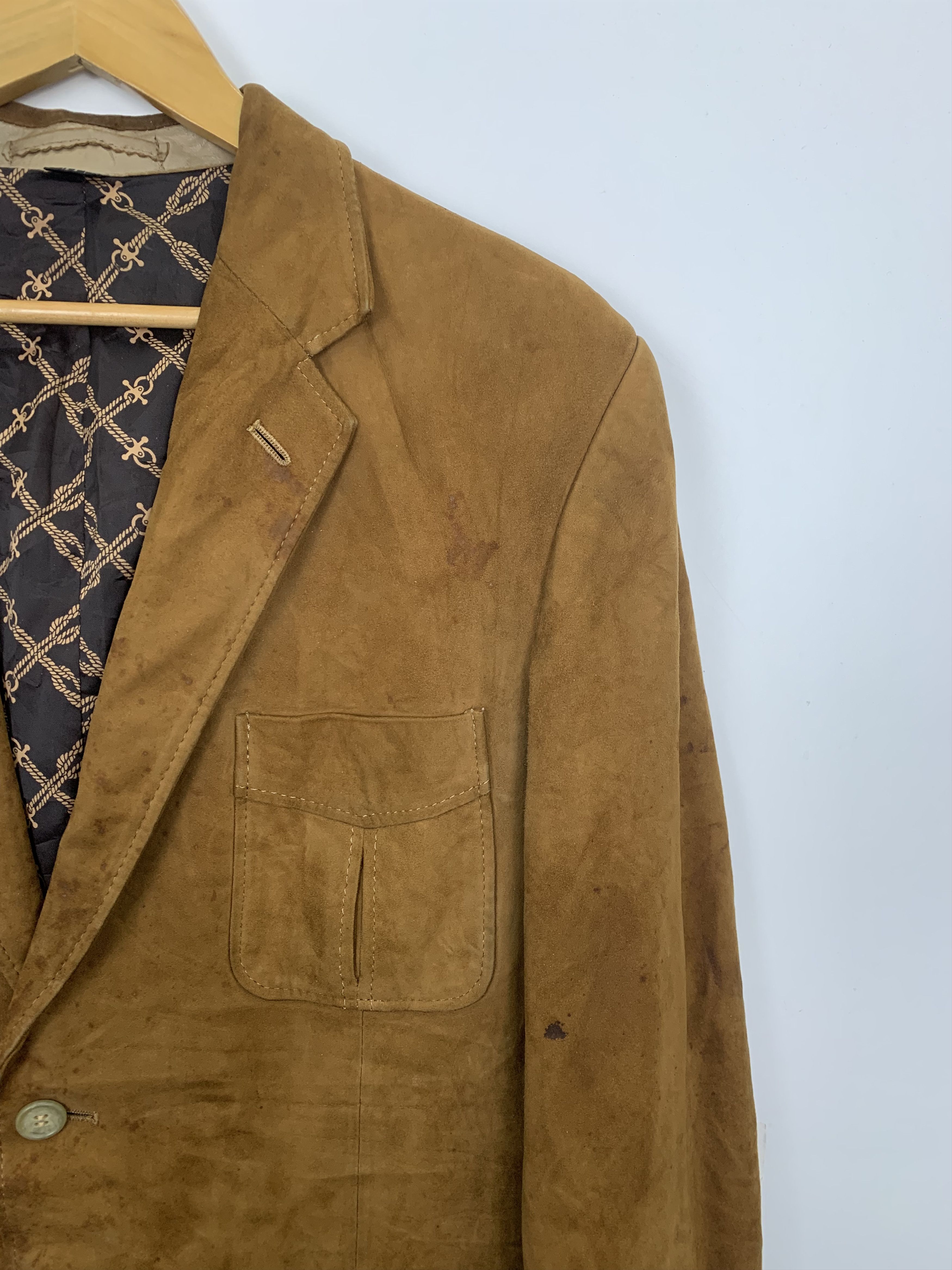 Vintage Vintage Japanese Brand Suede Leather Luxury Blazer J0795 Size US L / EU 52-54 / 3 - 8 Thumbnail