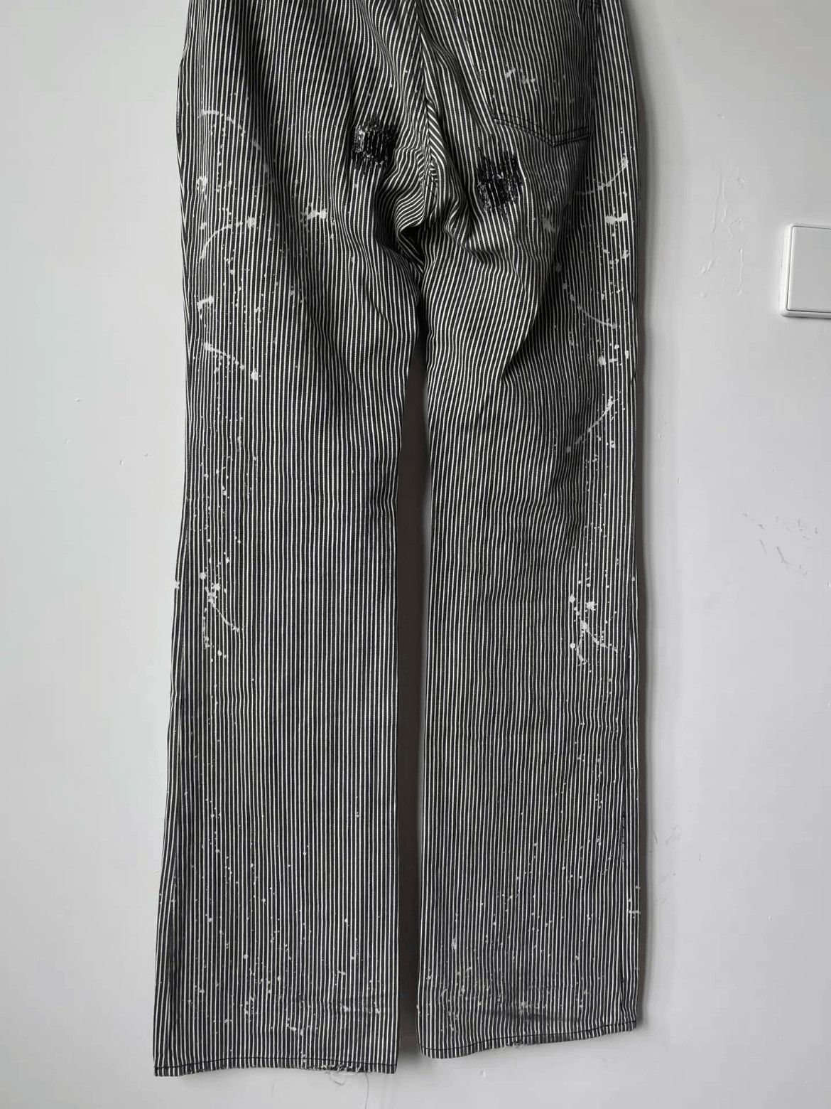 Number (N)ine Sz 2 Number Nine 01AW Distressed Stripe Denim Size US 28 / EU 44 - 9 Thumbnail