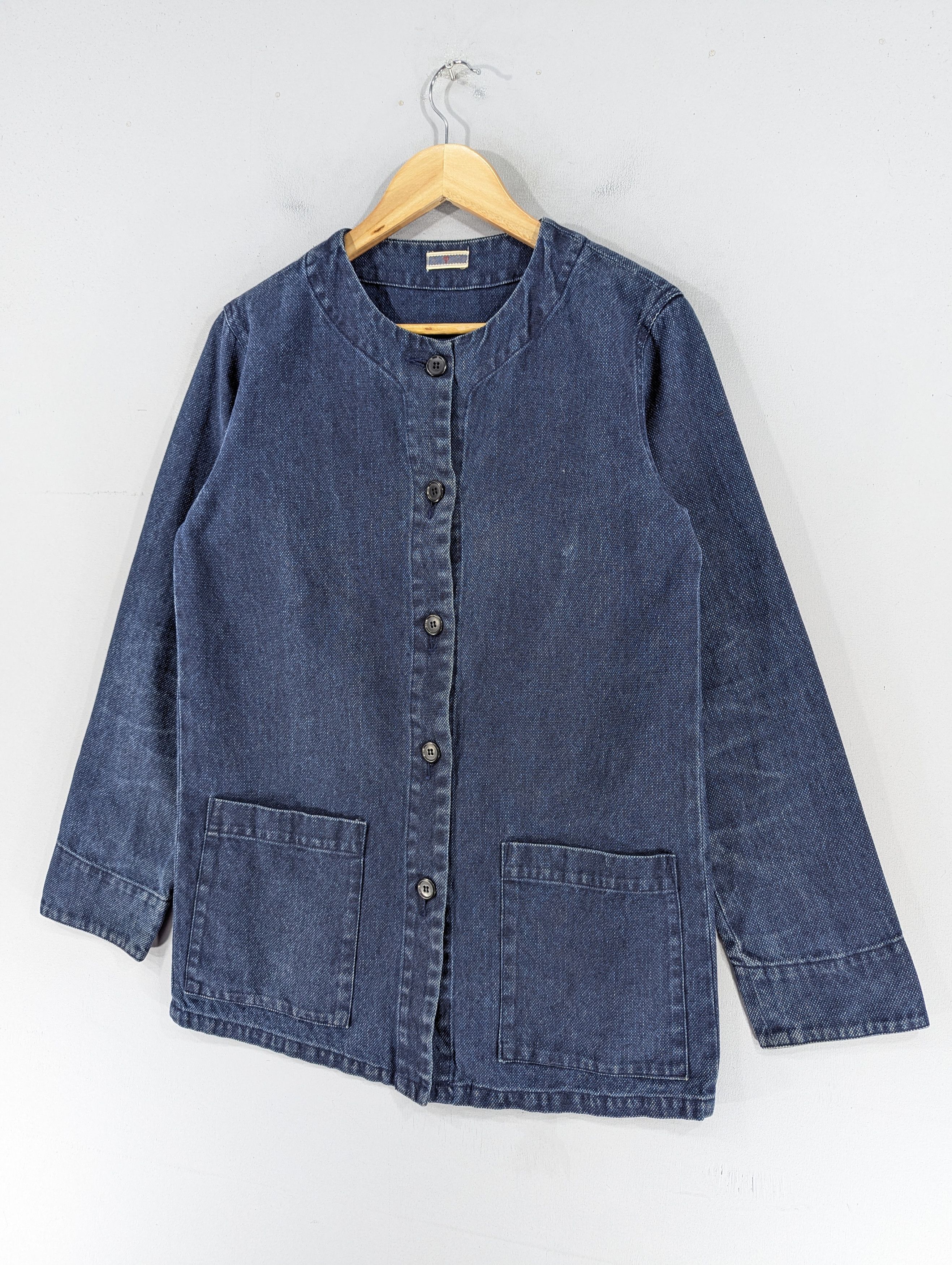 Japanese Brand Vintage Japanese Brand Denim Cardigan Style Jacket Size M / US 6-8 / IT 42-44 - 2 Thumbnail