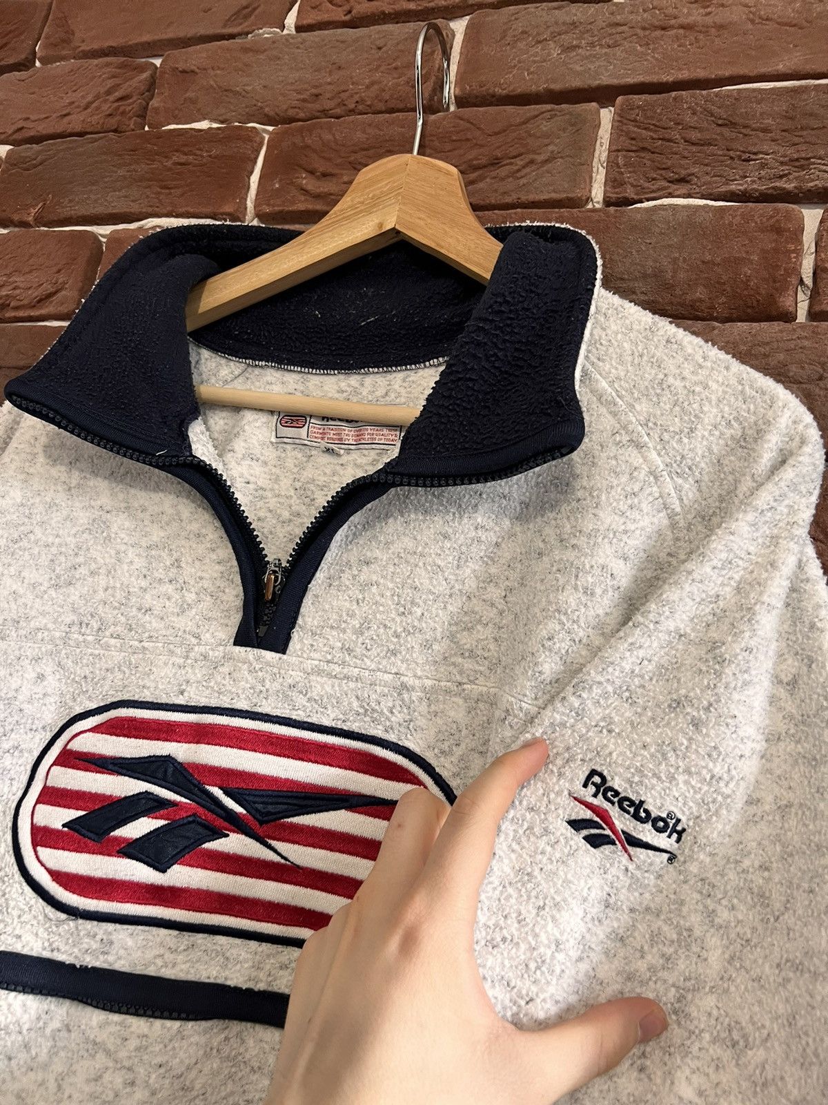 Reebok 90s Reebok Sherpa Quarter Zip Fleece Big Logo Y2K Crewneck Size US XL / EU 56 / 4 - 5 Thumbnail